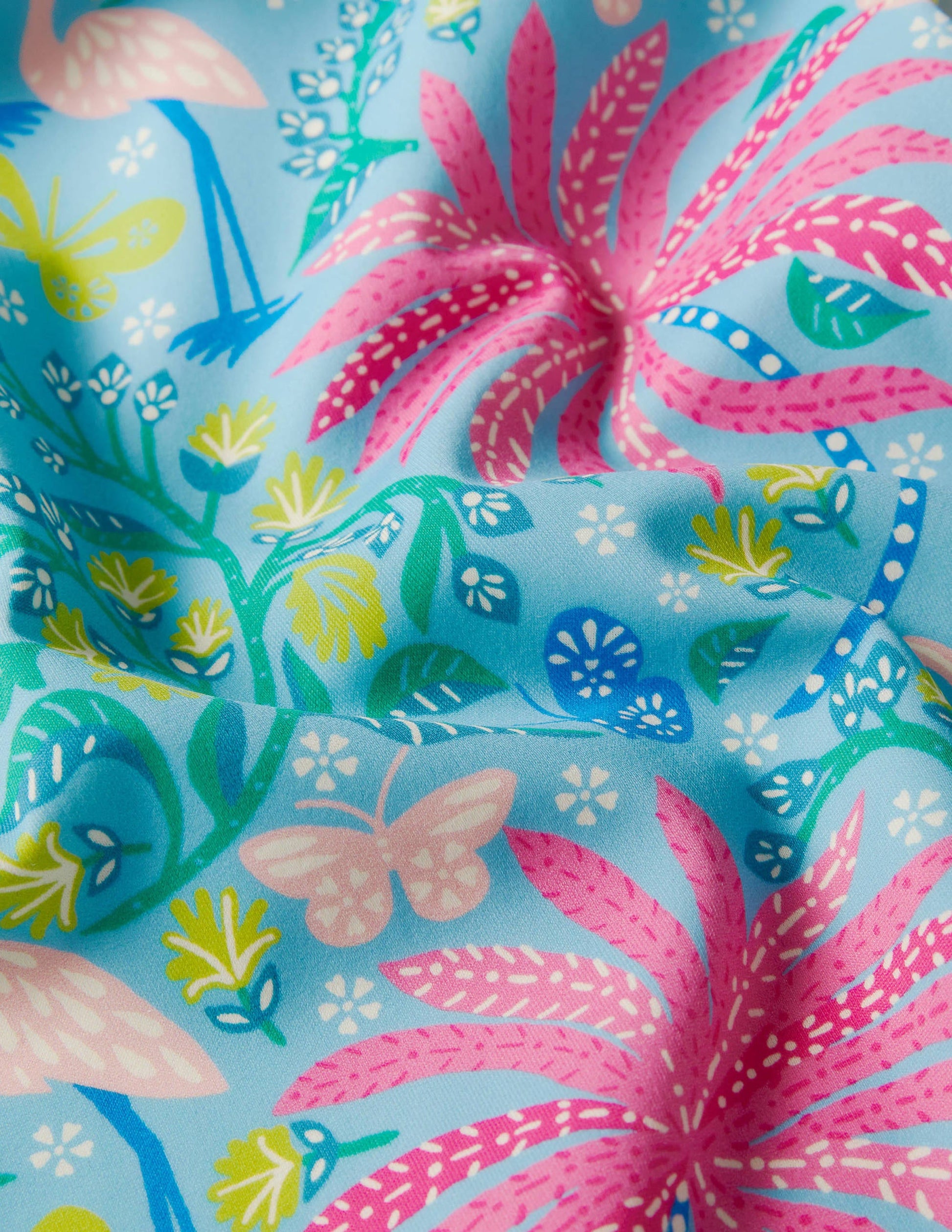 Off-Shoulder Swimsuit-Aqua Blue Tropical Charm-3