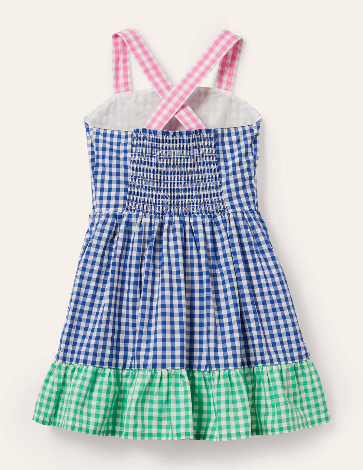 Gingham Woven Sun Dress-Multi Rainbow Scene - Image 2