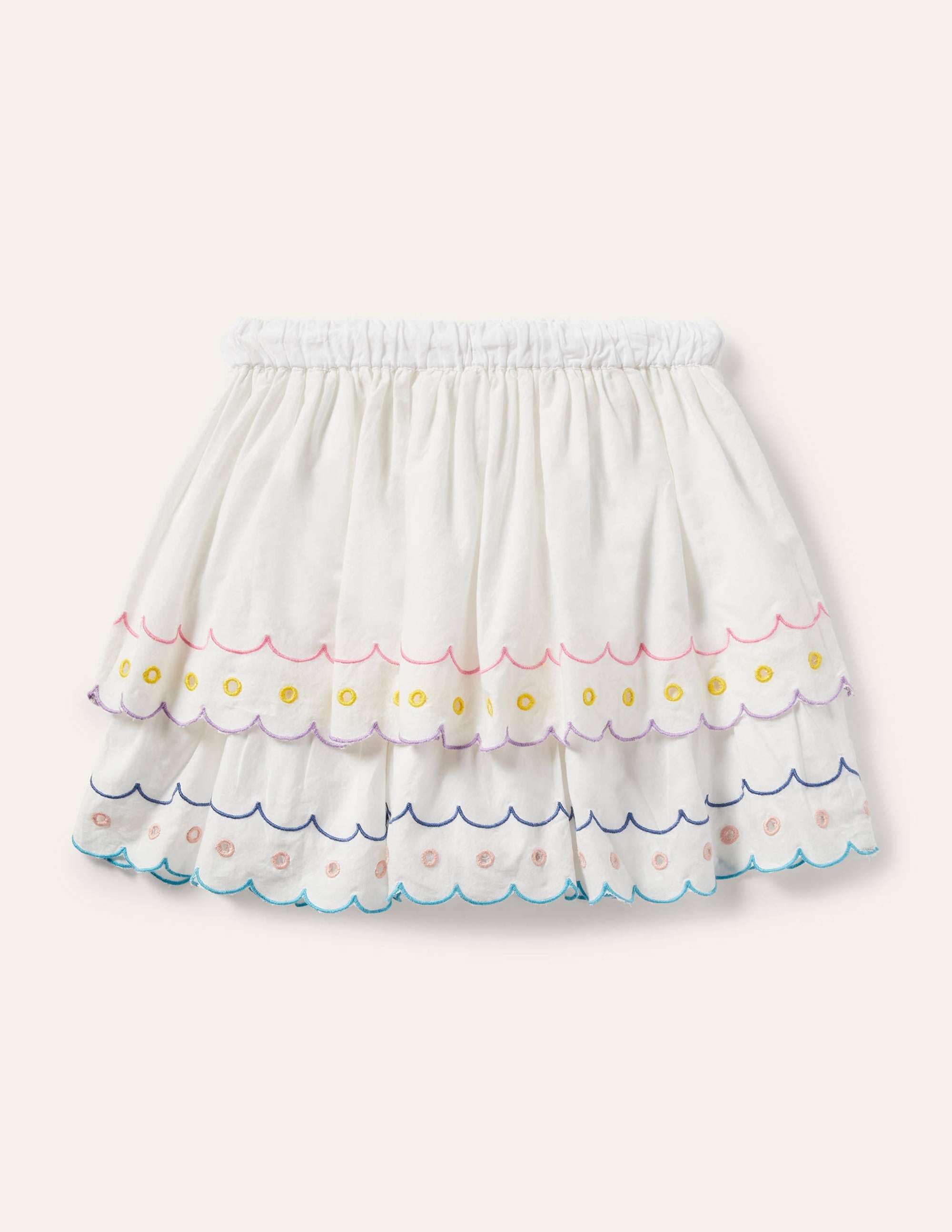 Rainbow Broderie Skirt-Ivory - Image 2