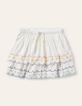 Rainbow Broderie Skirt-Ivory