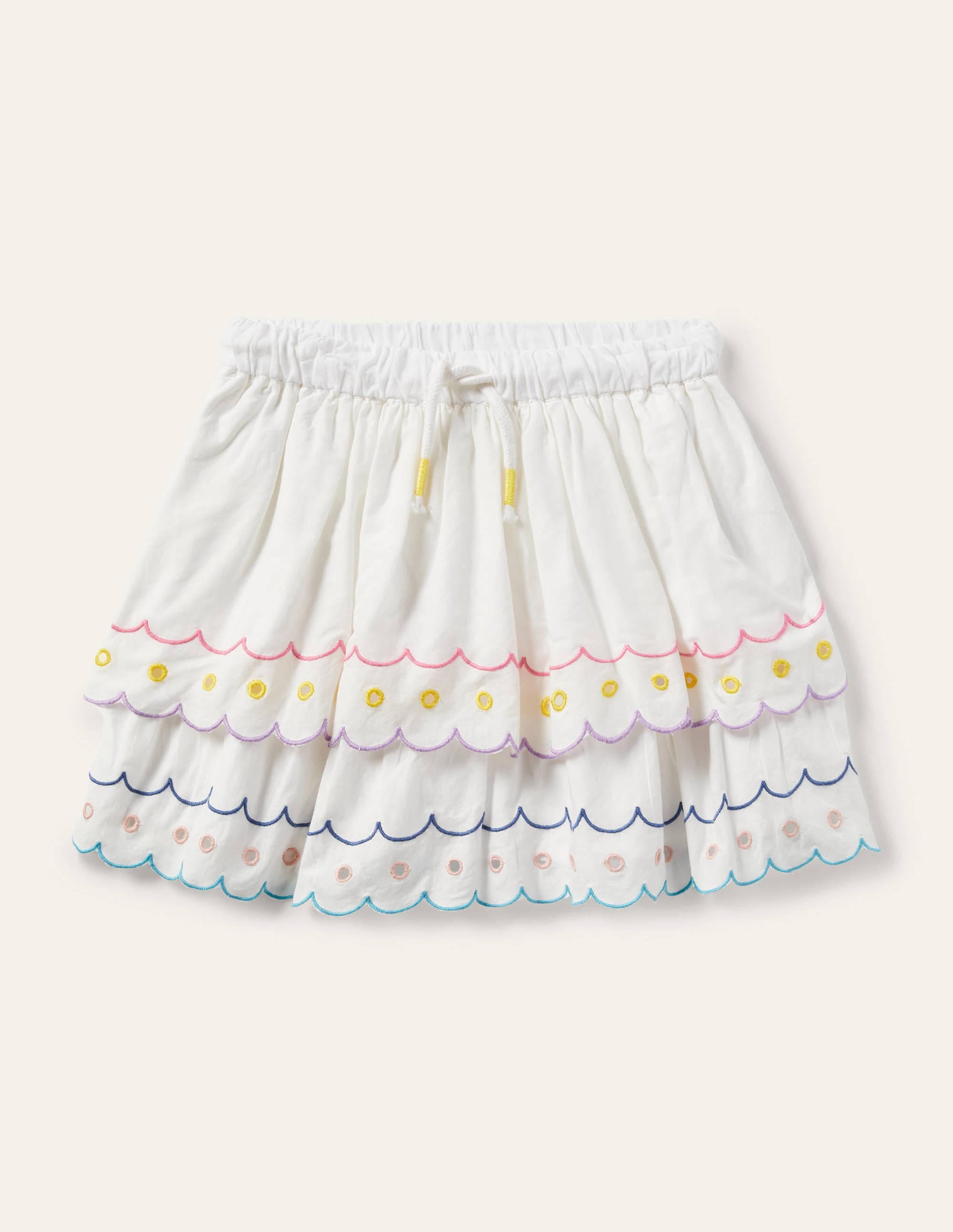 Rainbow Broderie Skirt-Ivory - Image 1