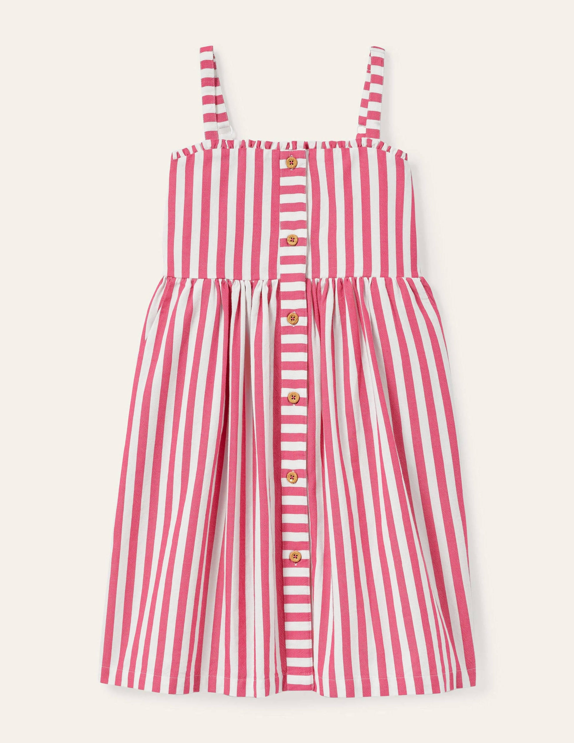 Fun Woven Sun Dress-Party Pink/ Ivory-1