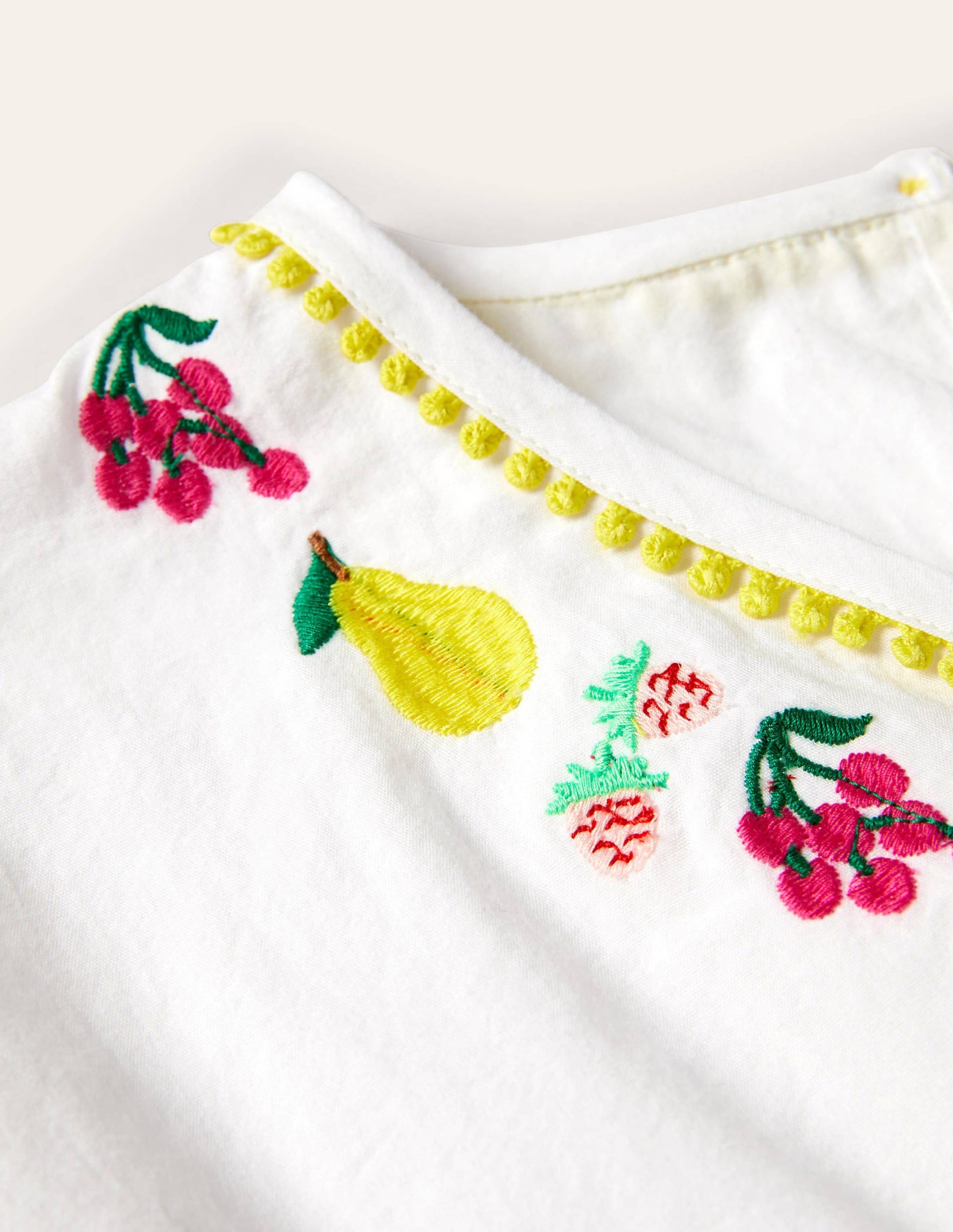 Fruit Embroidered Kaftan-White-3