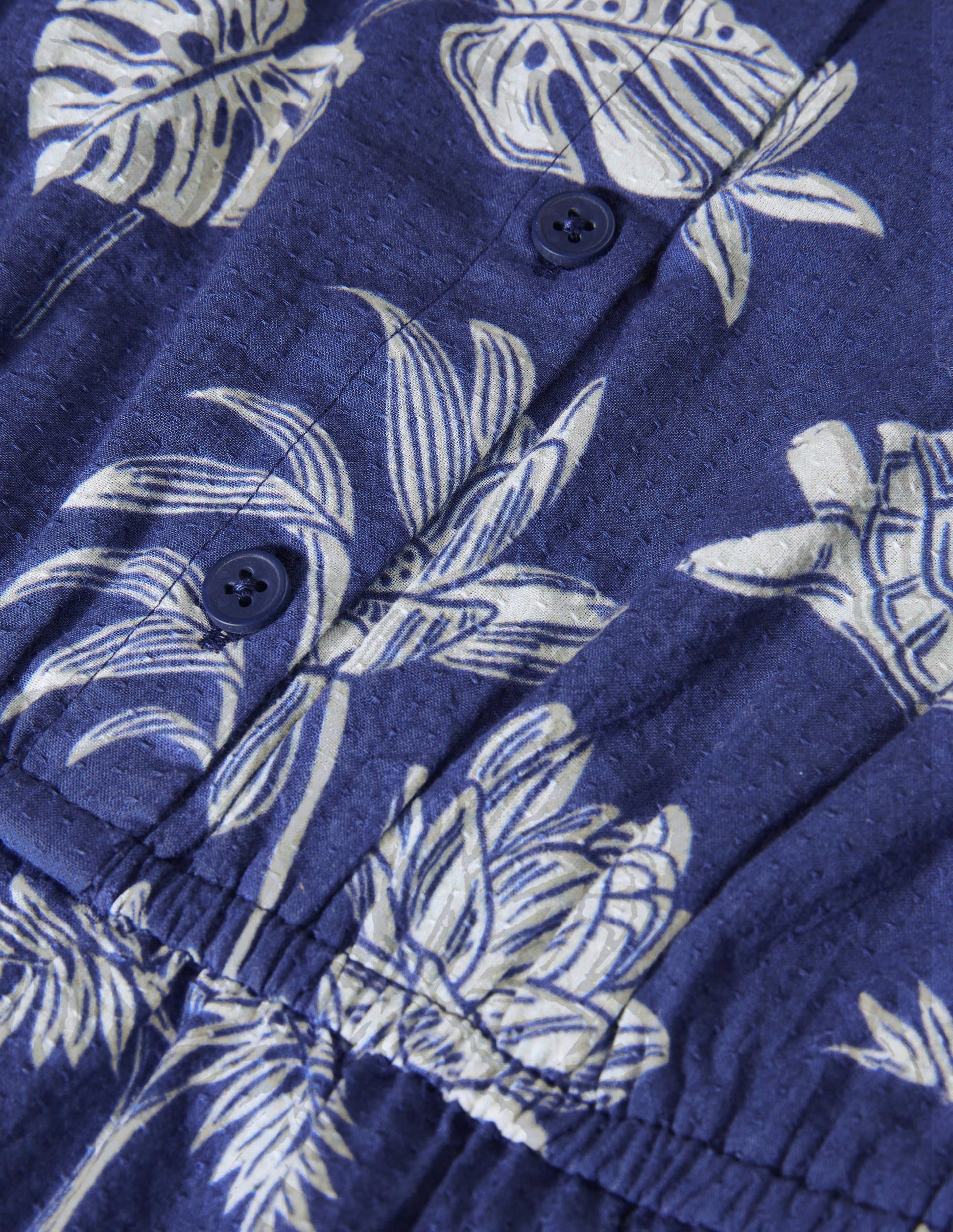 Button-through Woven Playsuit-Starboard Blue Botanical-3