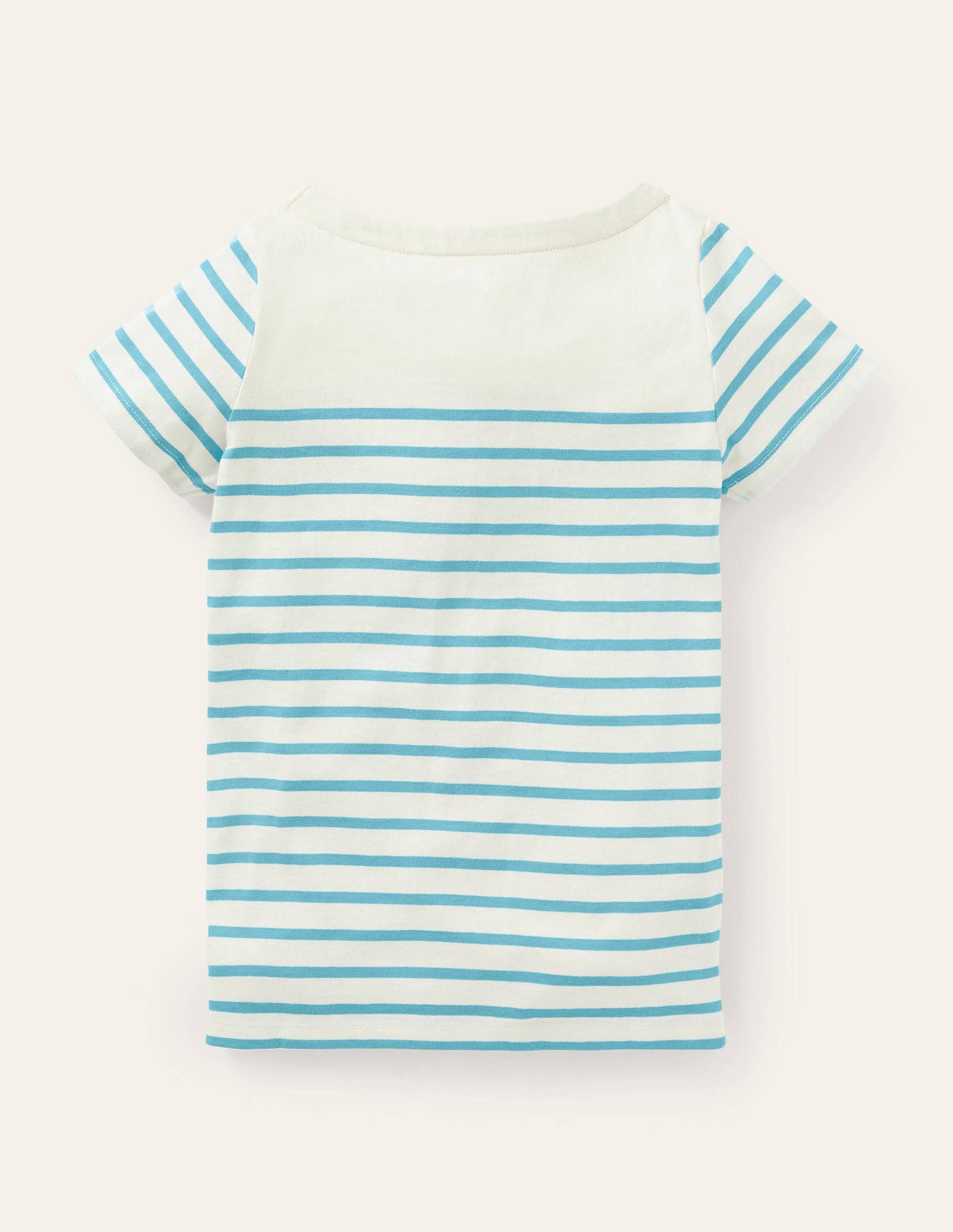Short-sleeved Breton-Ivory/Blue Rainbow Pocket-2