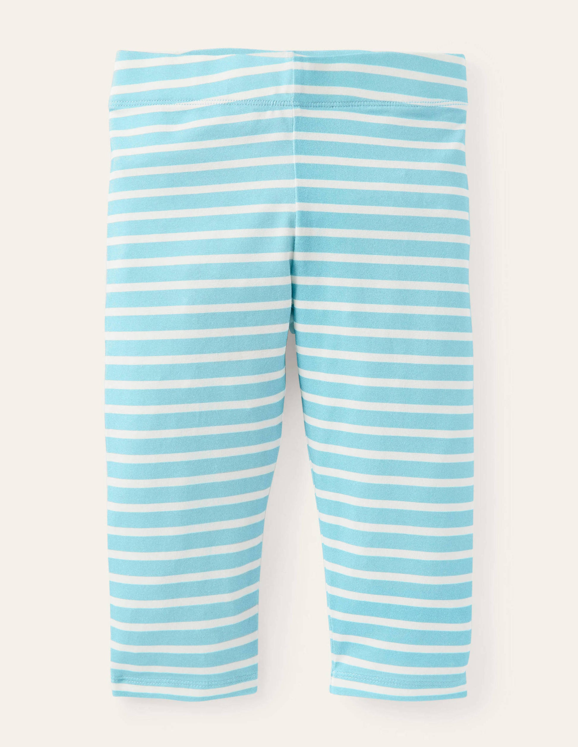 Fun Cropped Leggings-Aqua Blue/ Ivory-1