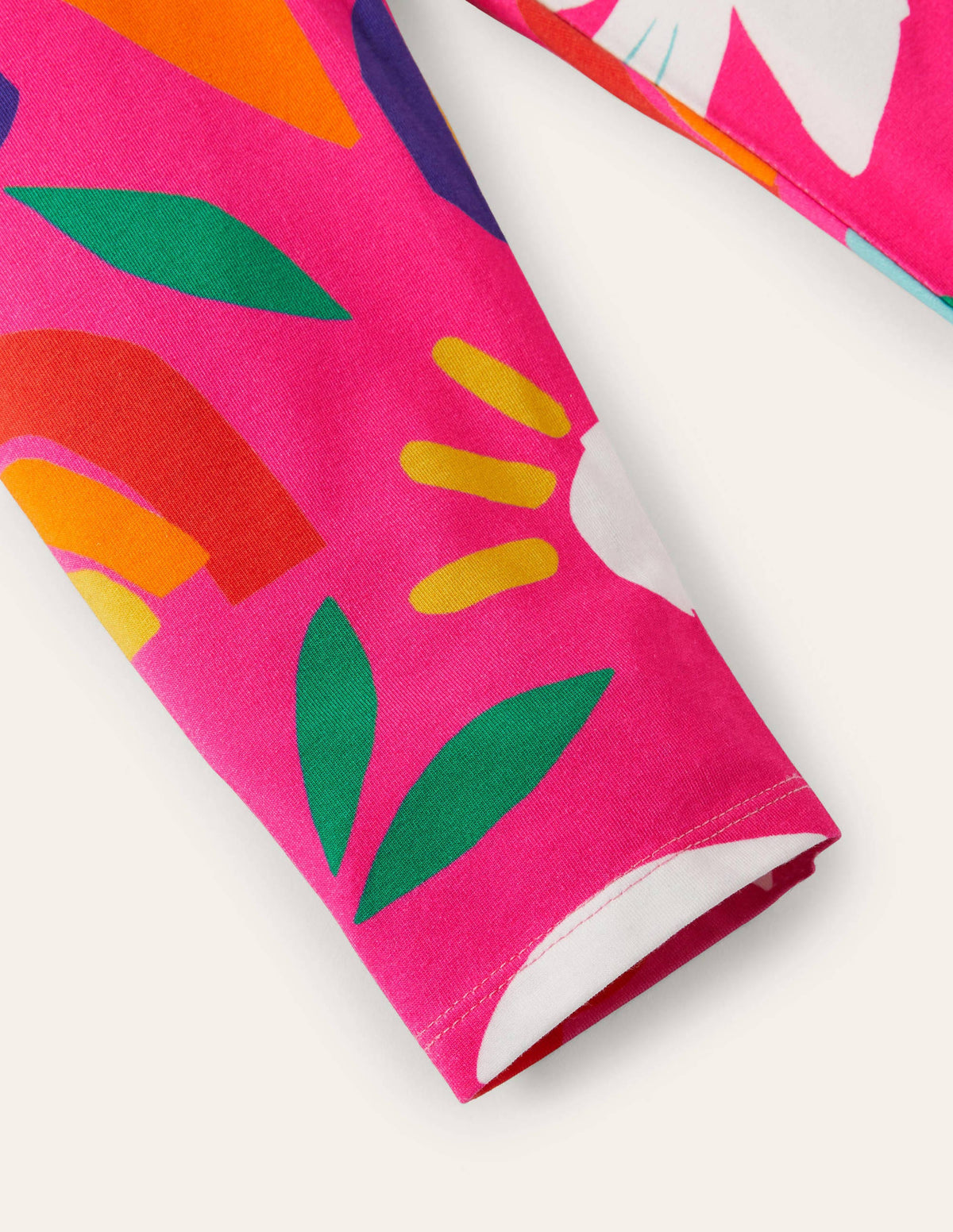 Fun Cropped Leggings-Tickled Pink Happy Dino - Image 3