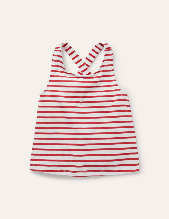 Cross-Back Vest-Ivory/ Strawberry Tart Red