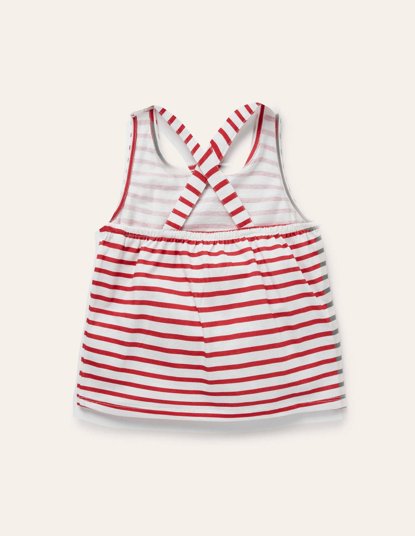 Cross-Back Vest-Ivory/ Strawberry Tart Red