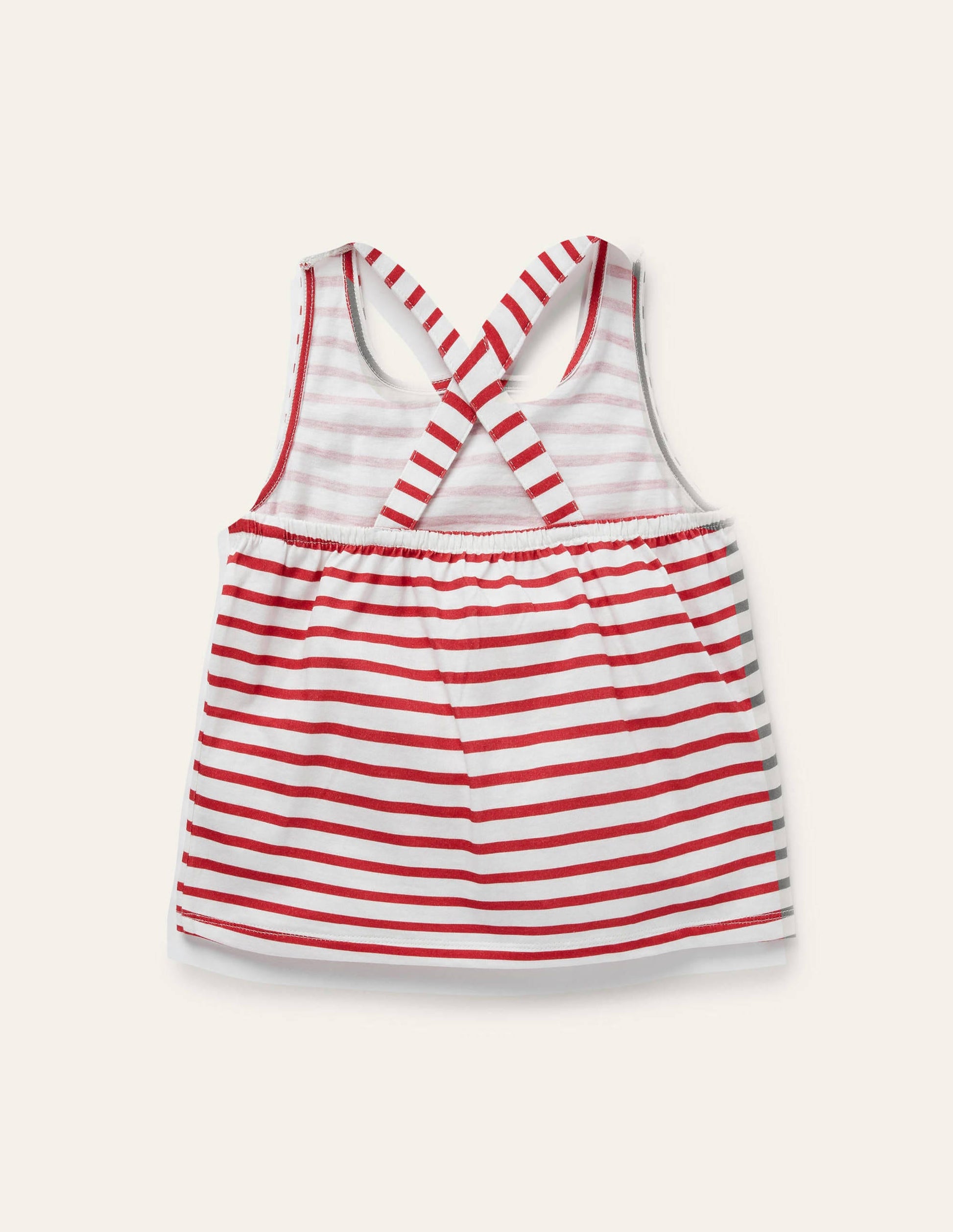 Cross-Back Vest-Ivory/ Strawberry Tart Red-2