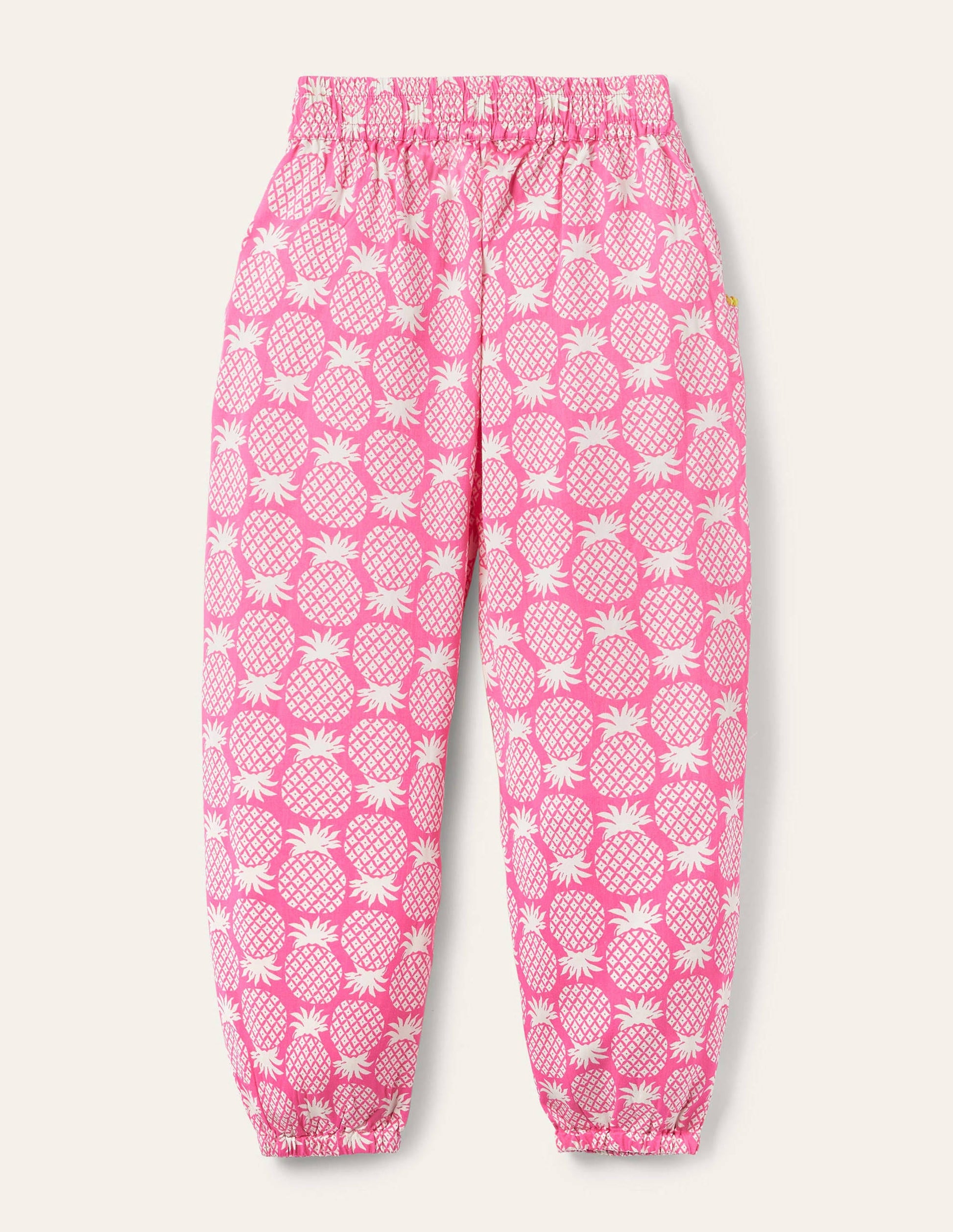 Relaxed Woven Printed Trousers-Party Pink Pineapple Geo-2