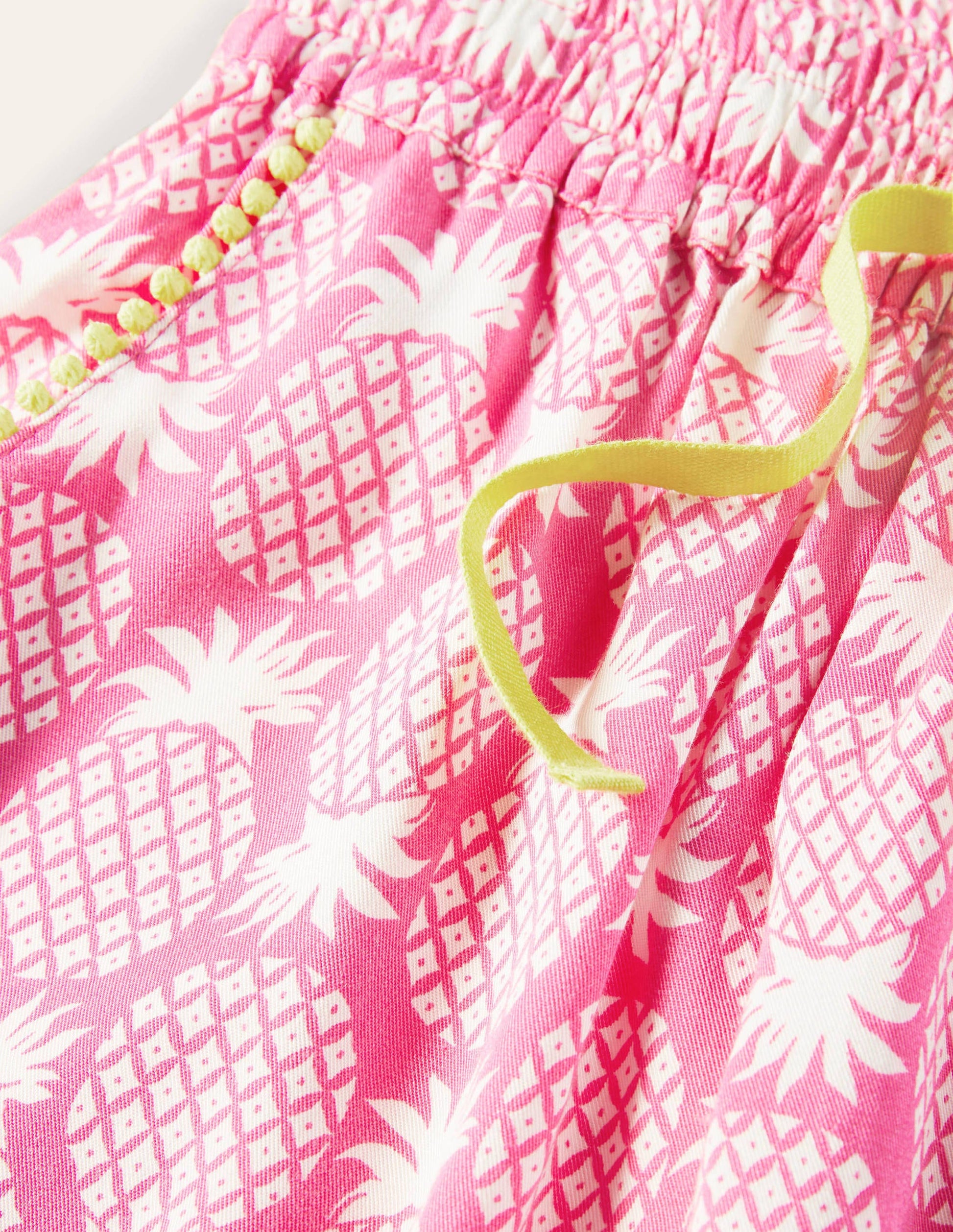Relaxed Woven Printed Trousers-Party Pink Pineapple Geo-3