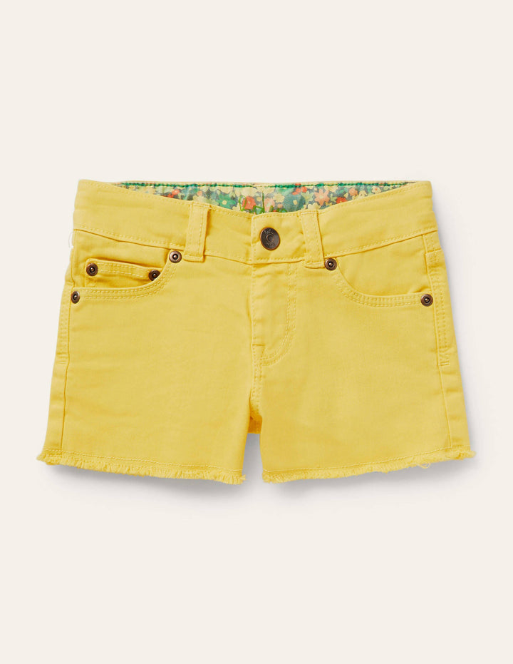 Denim Shorts-Sweetcorn Yellow