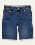 Long Denim Shorts-Mid Vintage