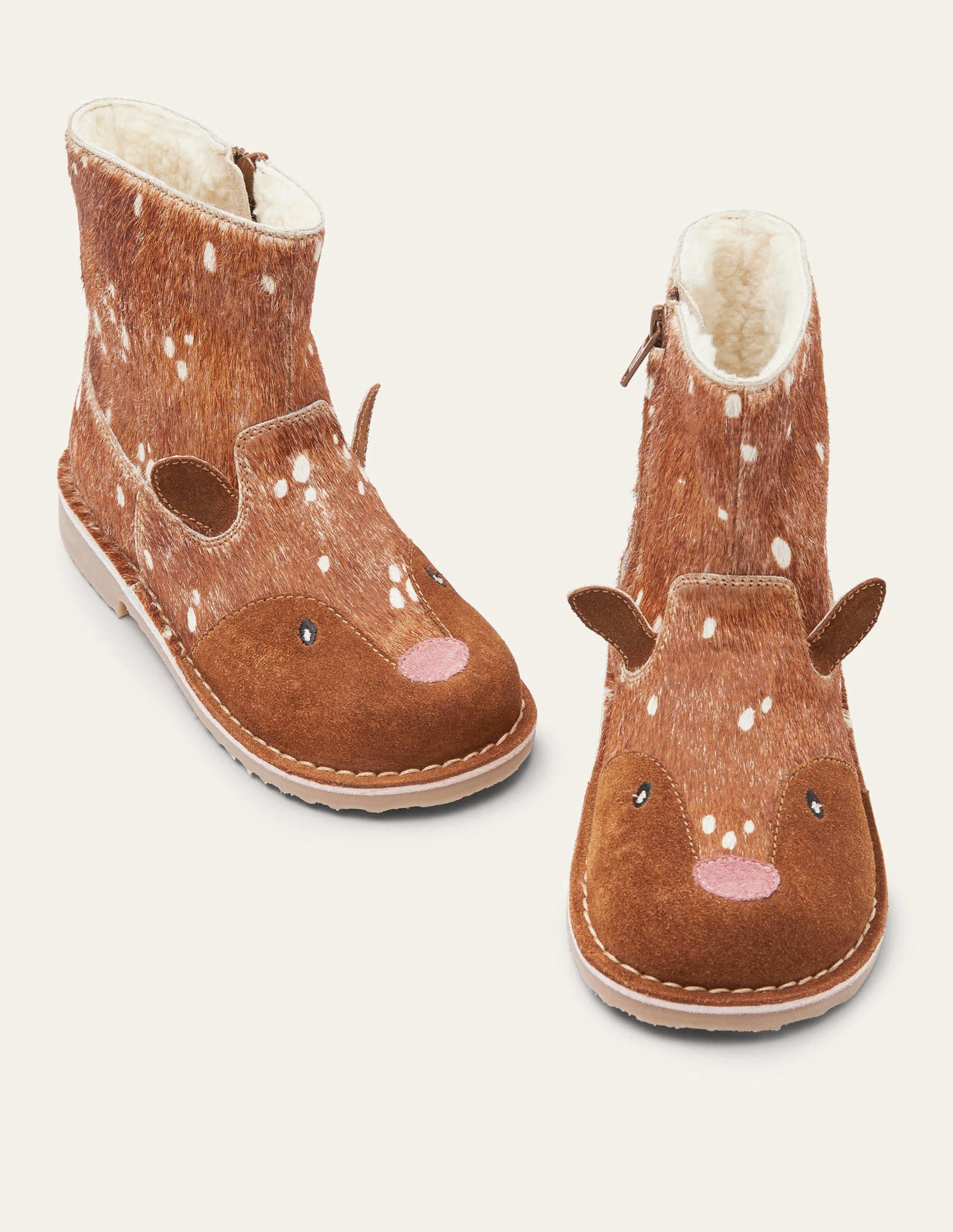 Cosy Short Leather Boots-Deer Hair on Hide