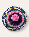 Knitted Fair Isle Beret-College Navy Unicorns