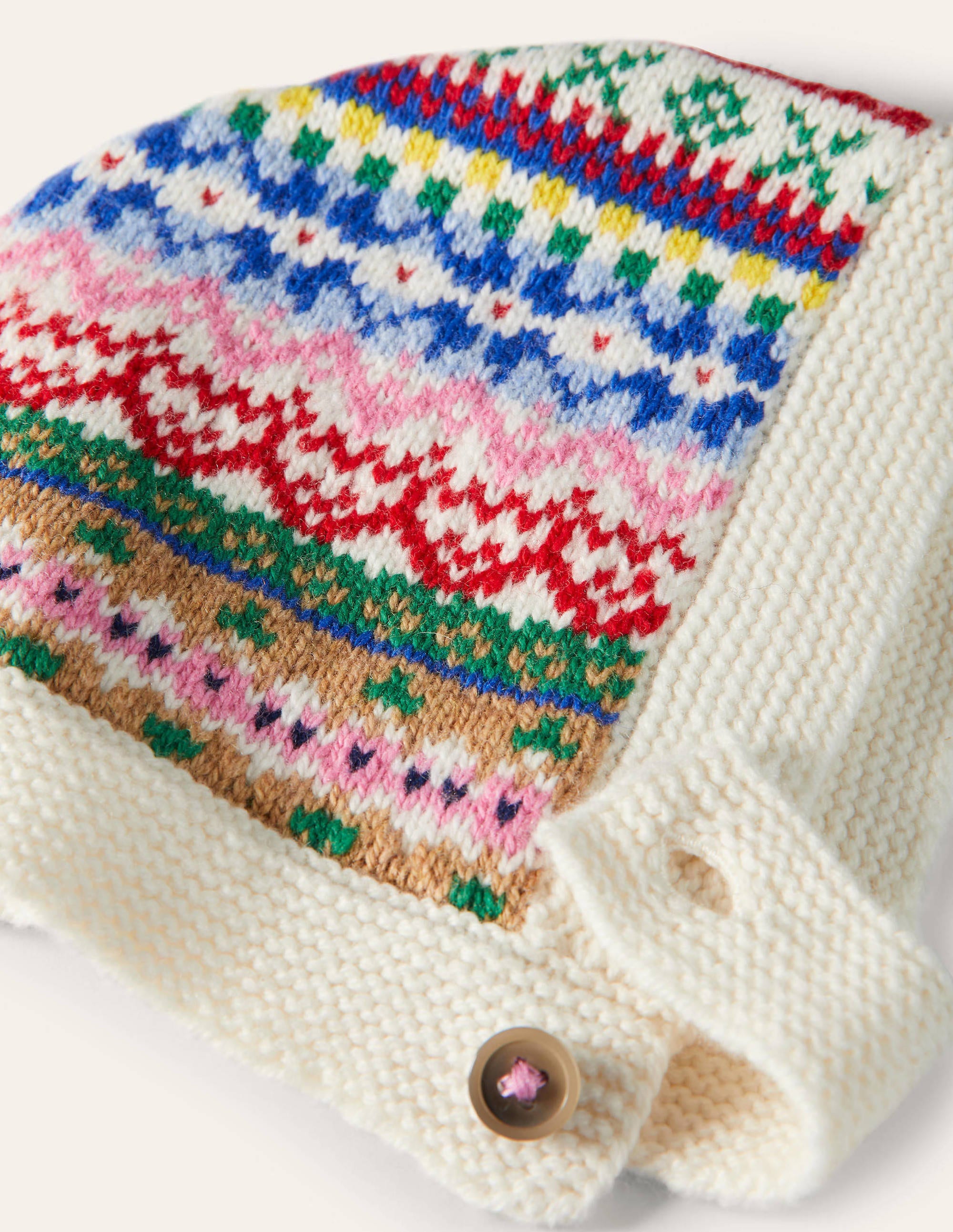 Fair Isle Knitted Bonnet-Multi - Image 2