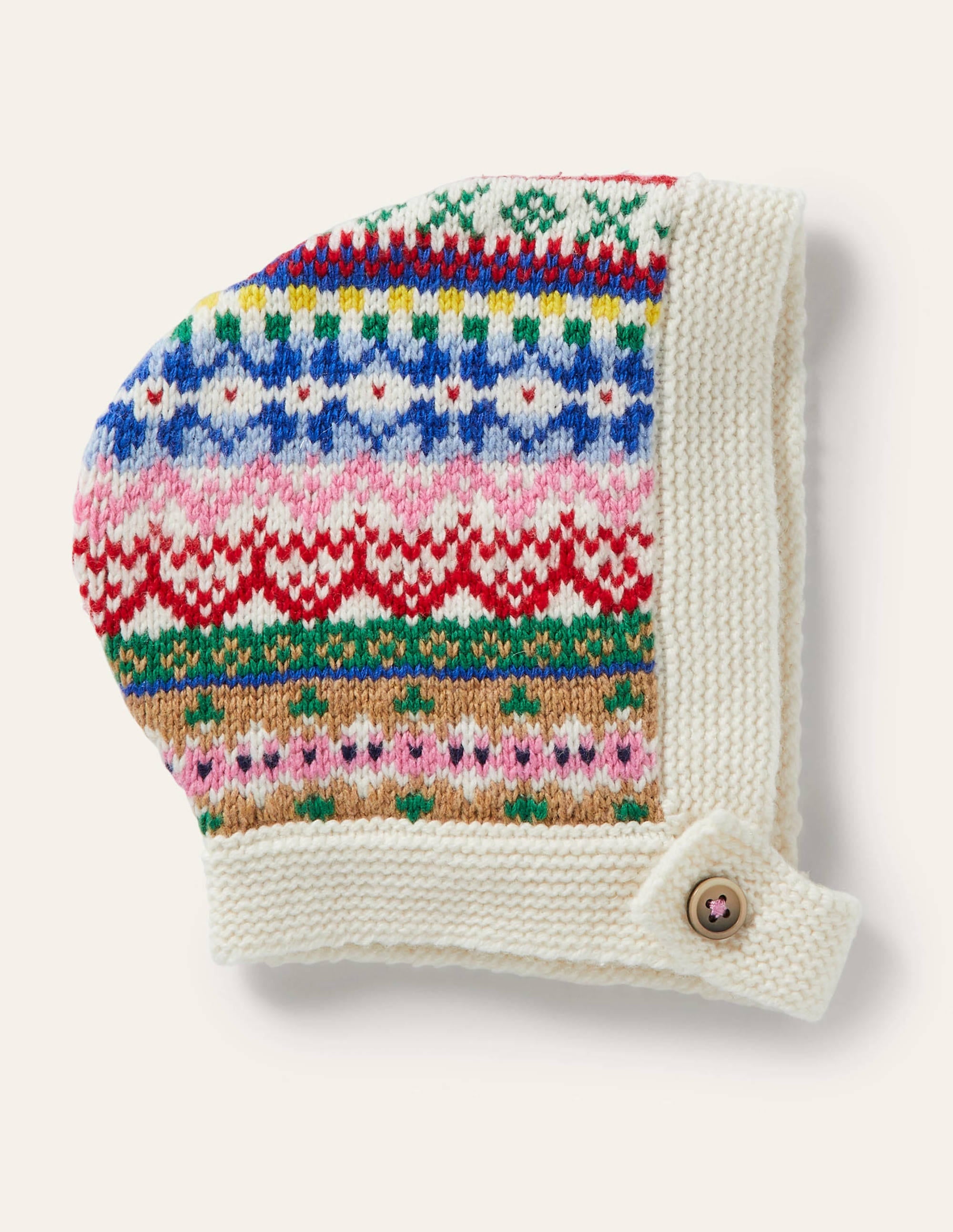 Fair Isle Knitted Bonnet-Multi - Image 1