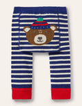 Knitted Leggings-College Navy Bear
