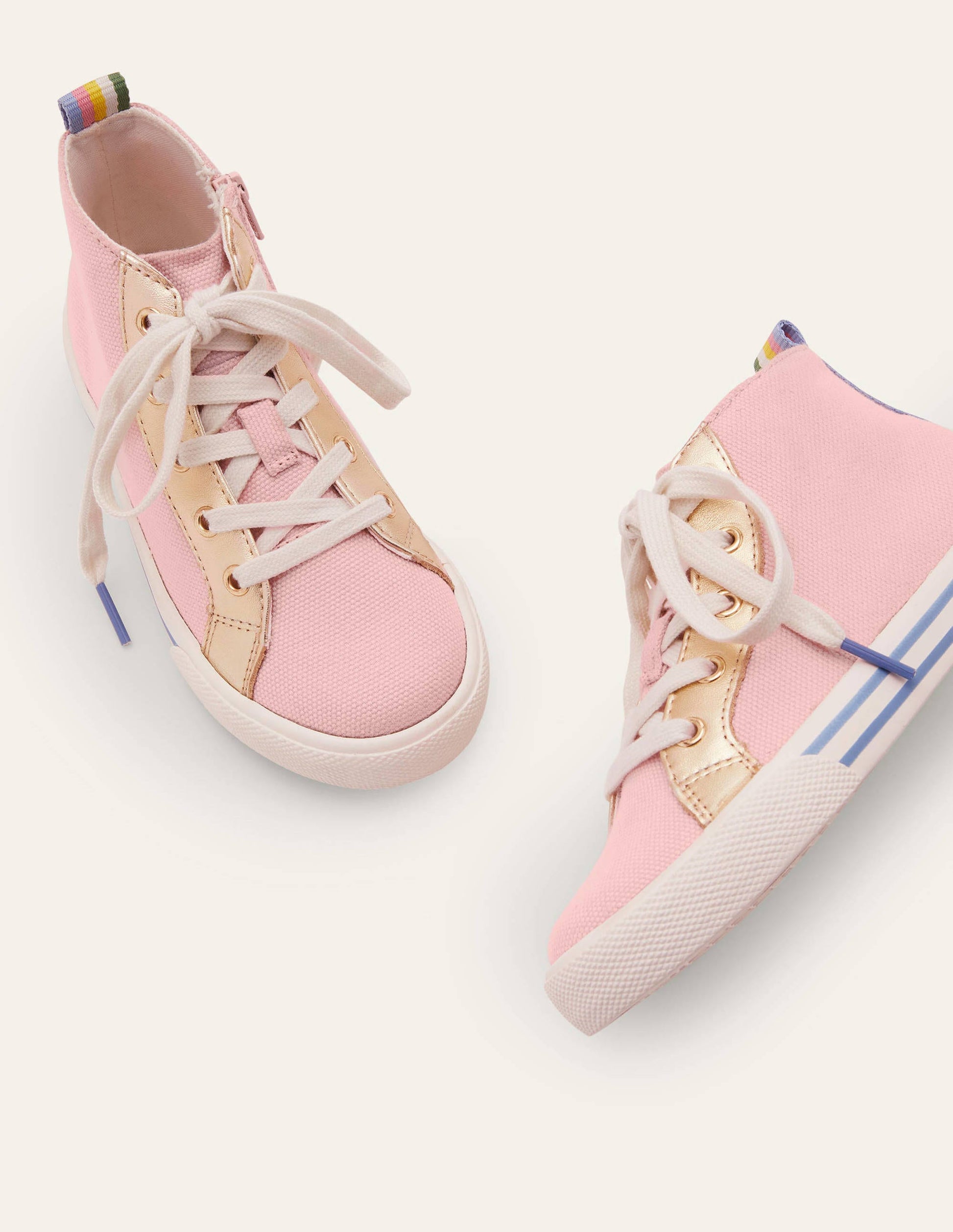 Canvas High Top Trainers-Boto Pink-1