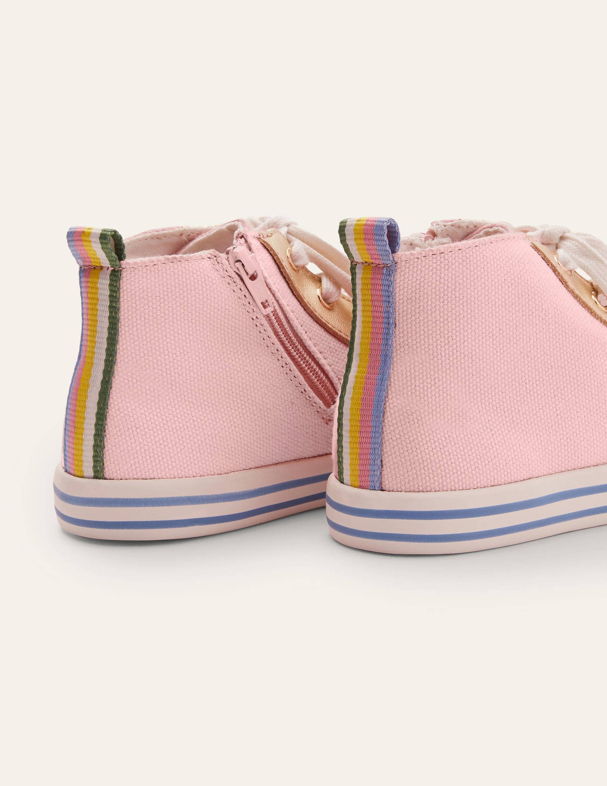 Canvas High Top Trainers-Boto Pink-3