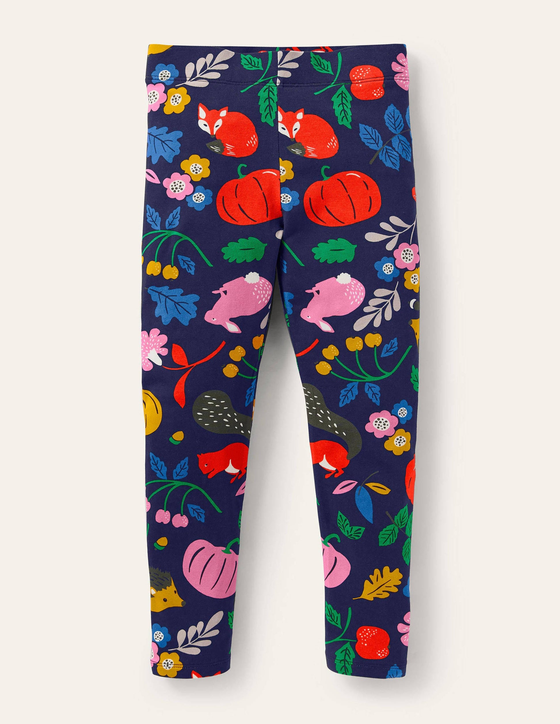 Fun Cosy Leggings-Starboard Blue Forest Friends-1