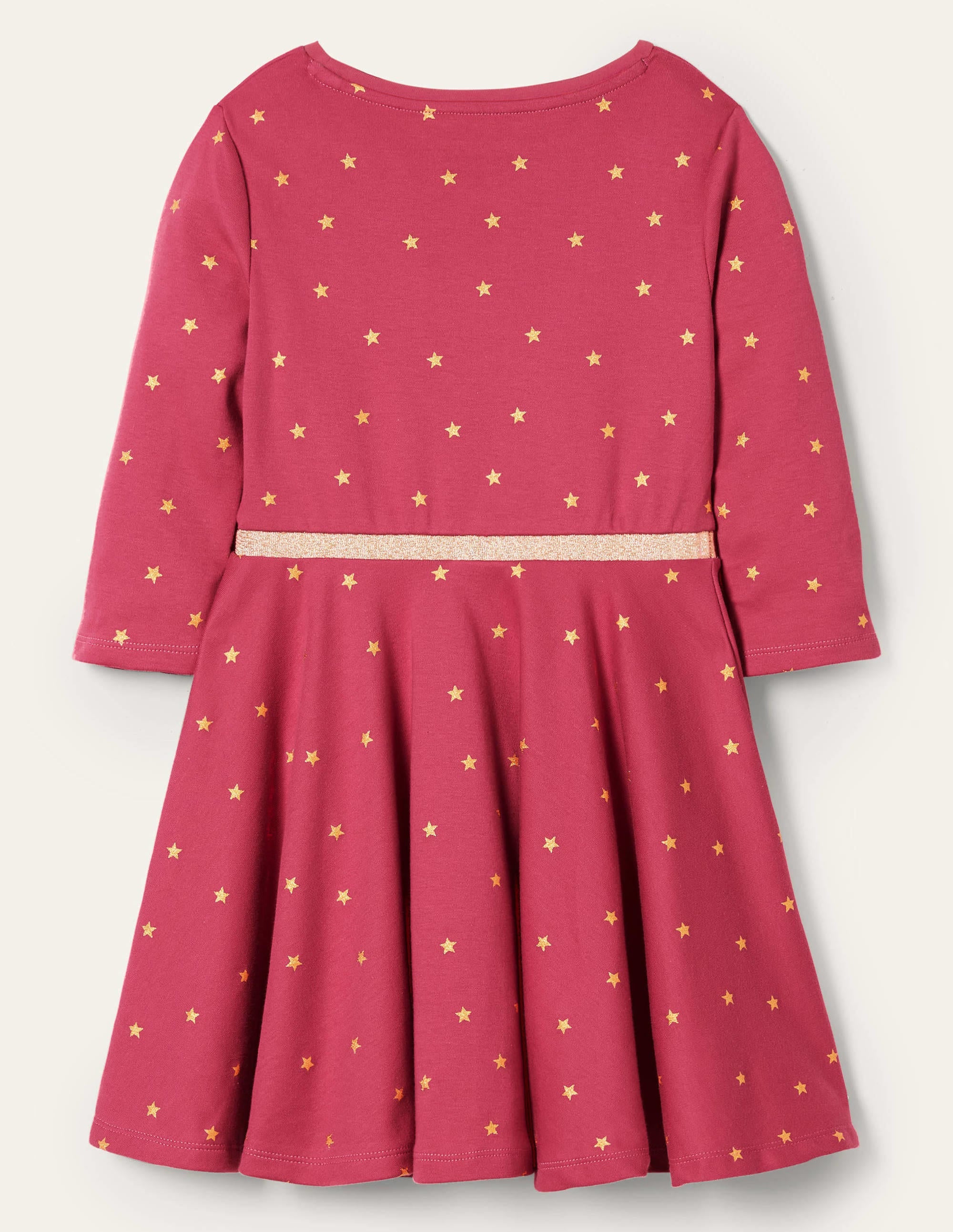Foil Star Twirly Dress-Pink and Gold Foil Stars - Image 2