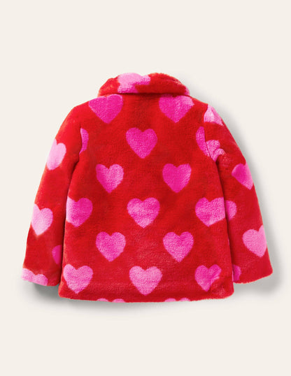 Faux Fur Coat-Rockabilly Red/Pink Hearts-3