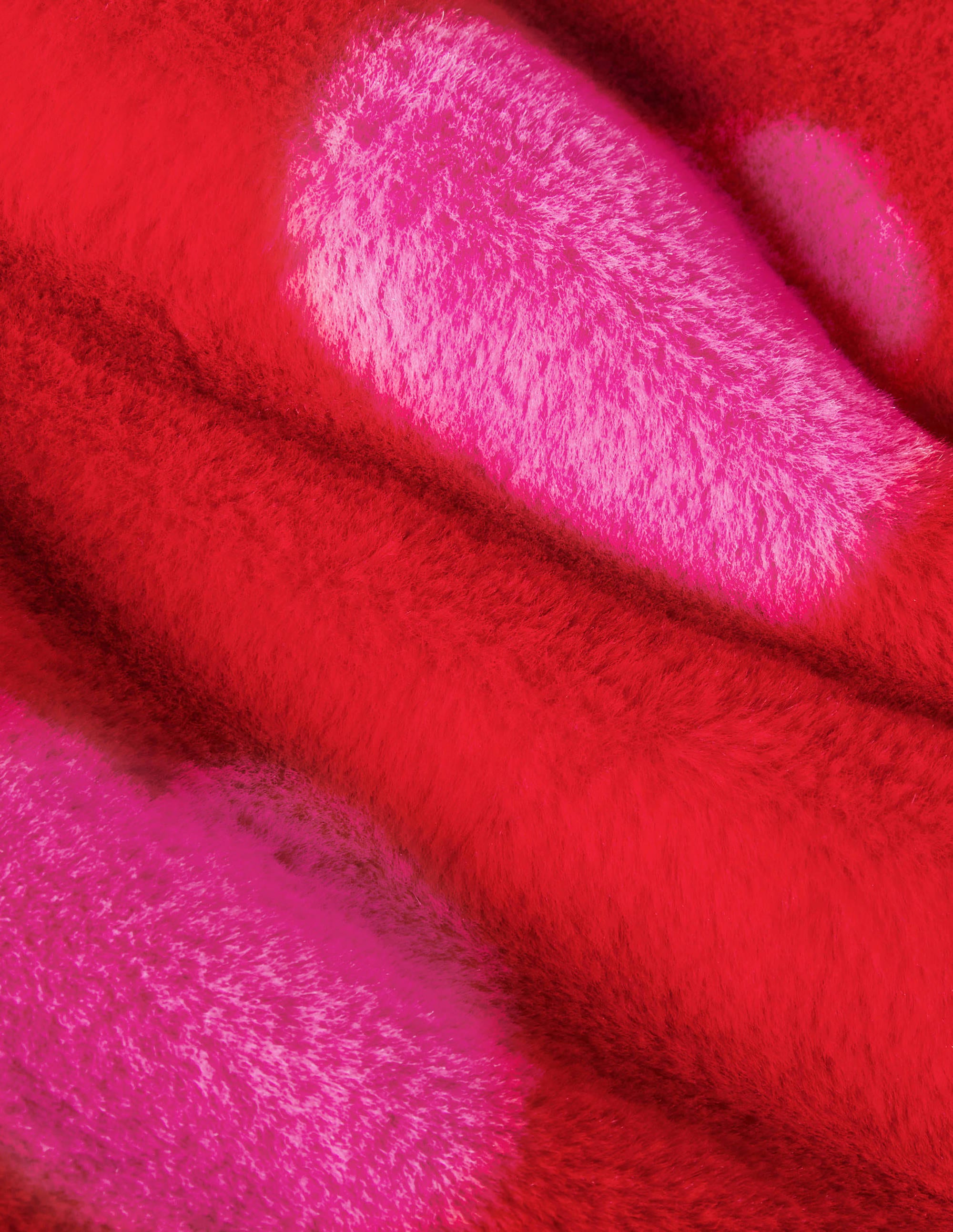 Faux Fur Coat-Rockabilly Red/Pink Hearts - Image 3