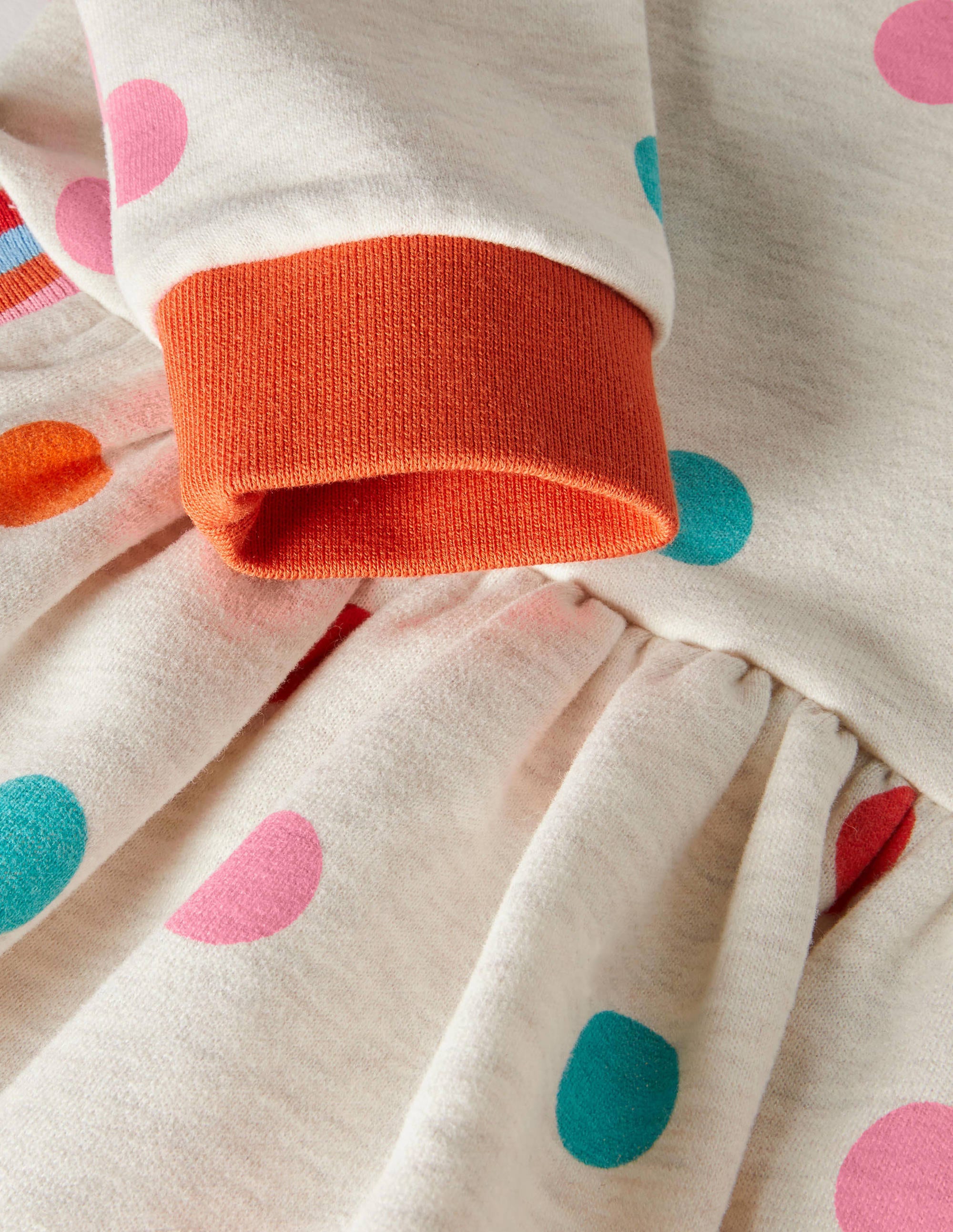 Cosy Printed Sweatshirt Dress-Oatmeal Multi Spot - Image 3
