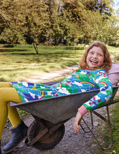 Cosy Printed Sweatshirt Dress-Multi Dragon Sky-4