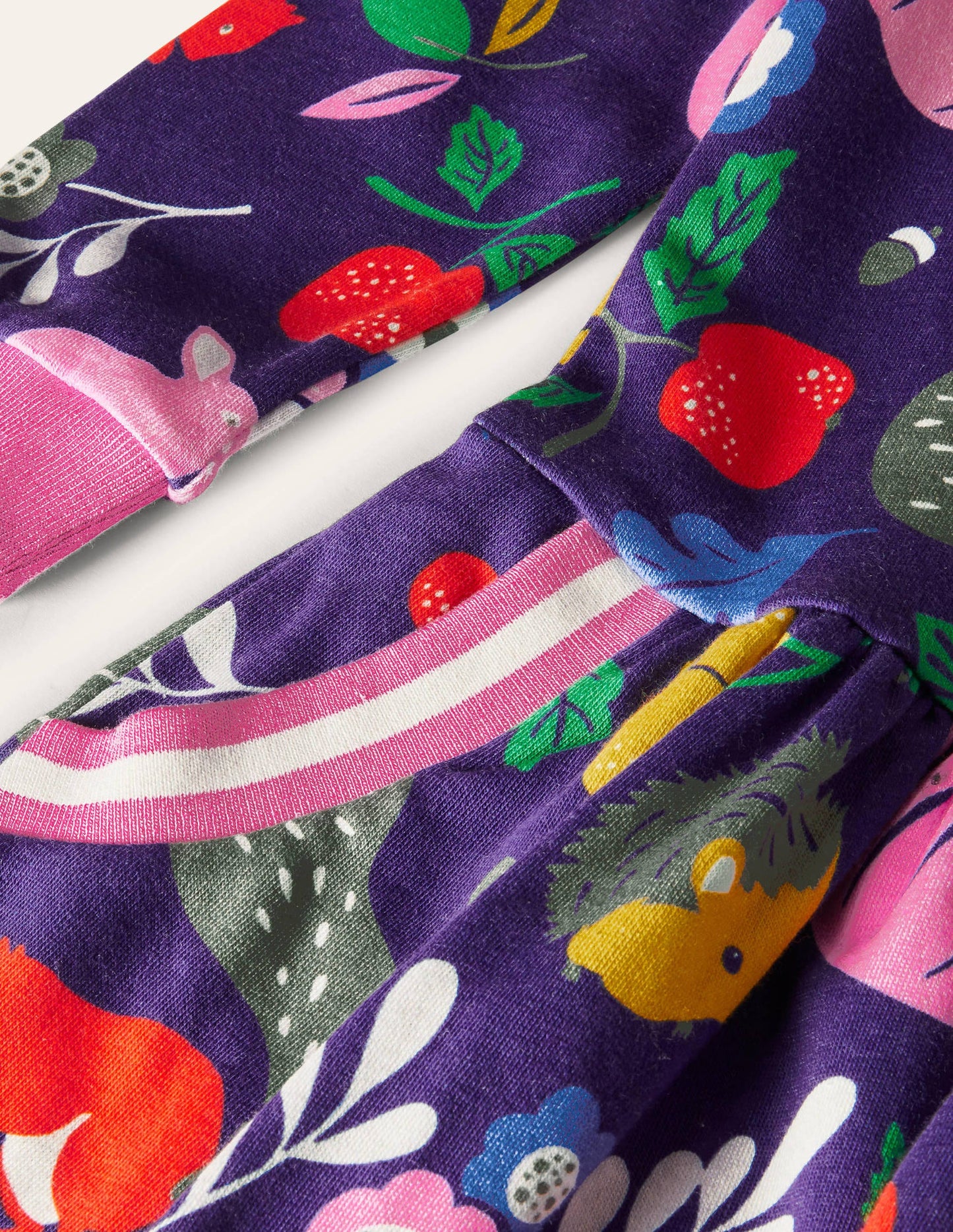 Cosy Printed Sweatshirt Dress-Starboard Blue Forest Friends