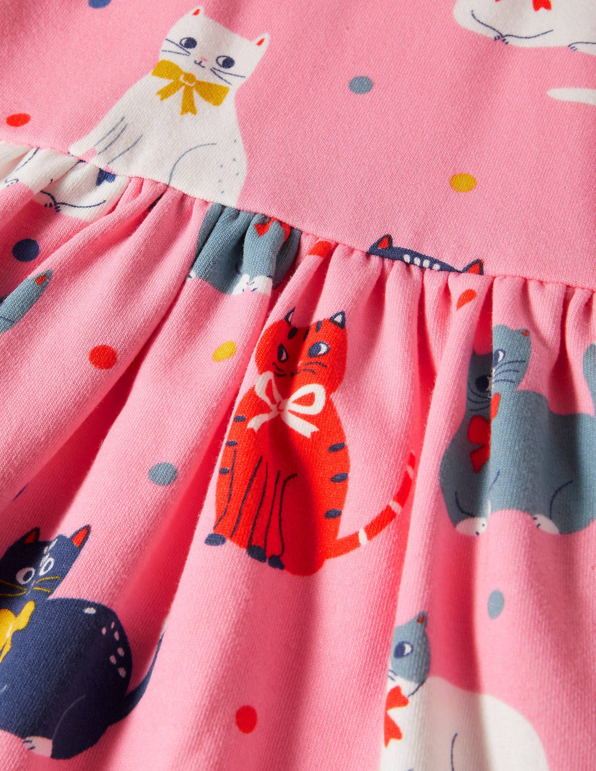 Cosy Printed Sweatshirt Dress-Formica Pink Curious Cats-3