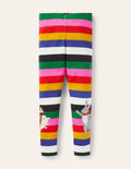 Fun Appliqué Leggings-Multi Stripe Animals