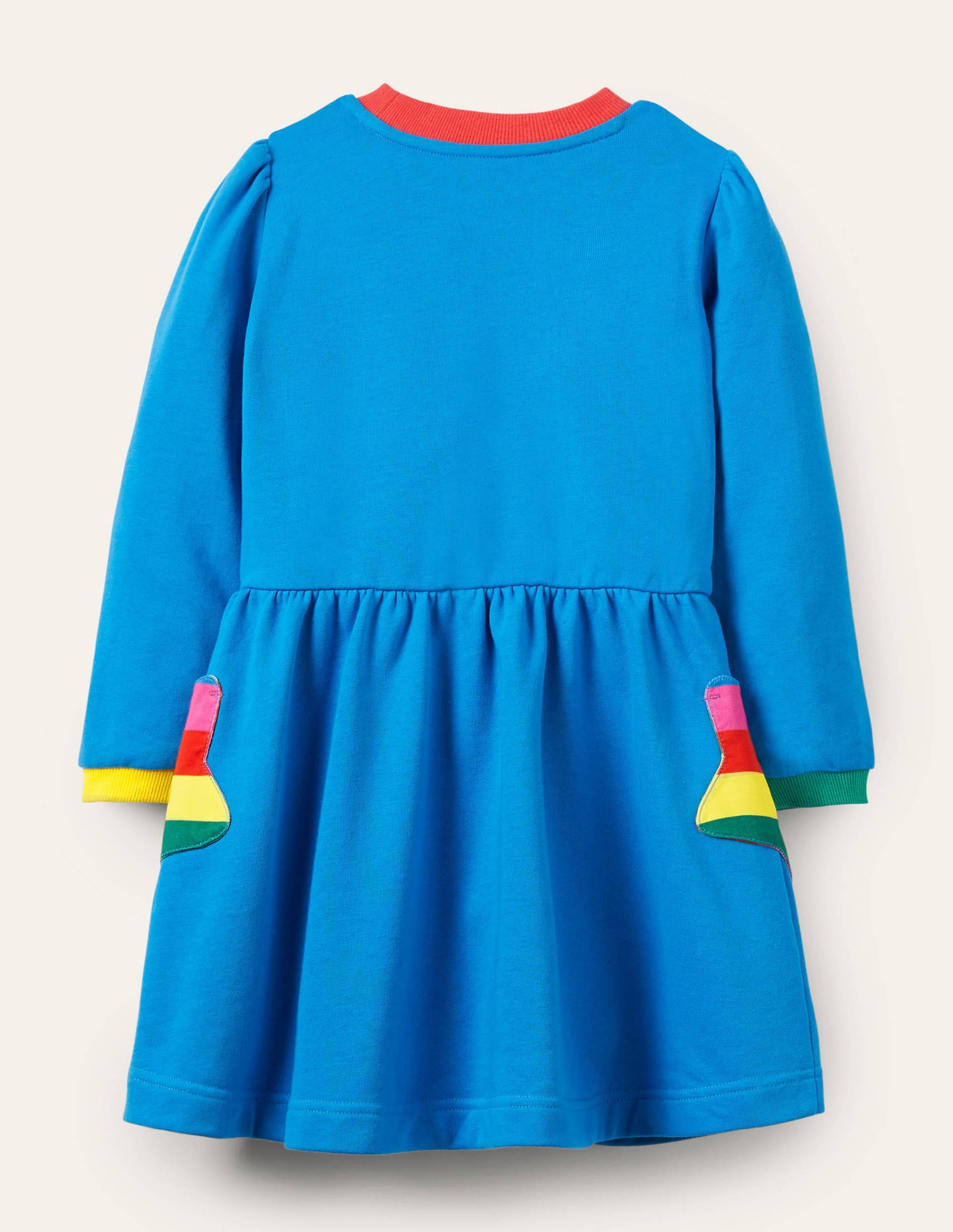 Appliqué Pocket Dress-Moroccan Blue Stars-3