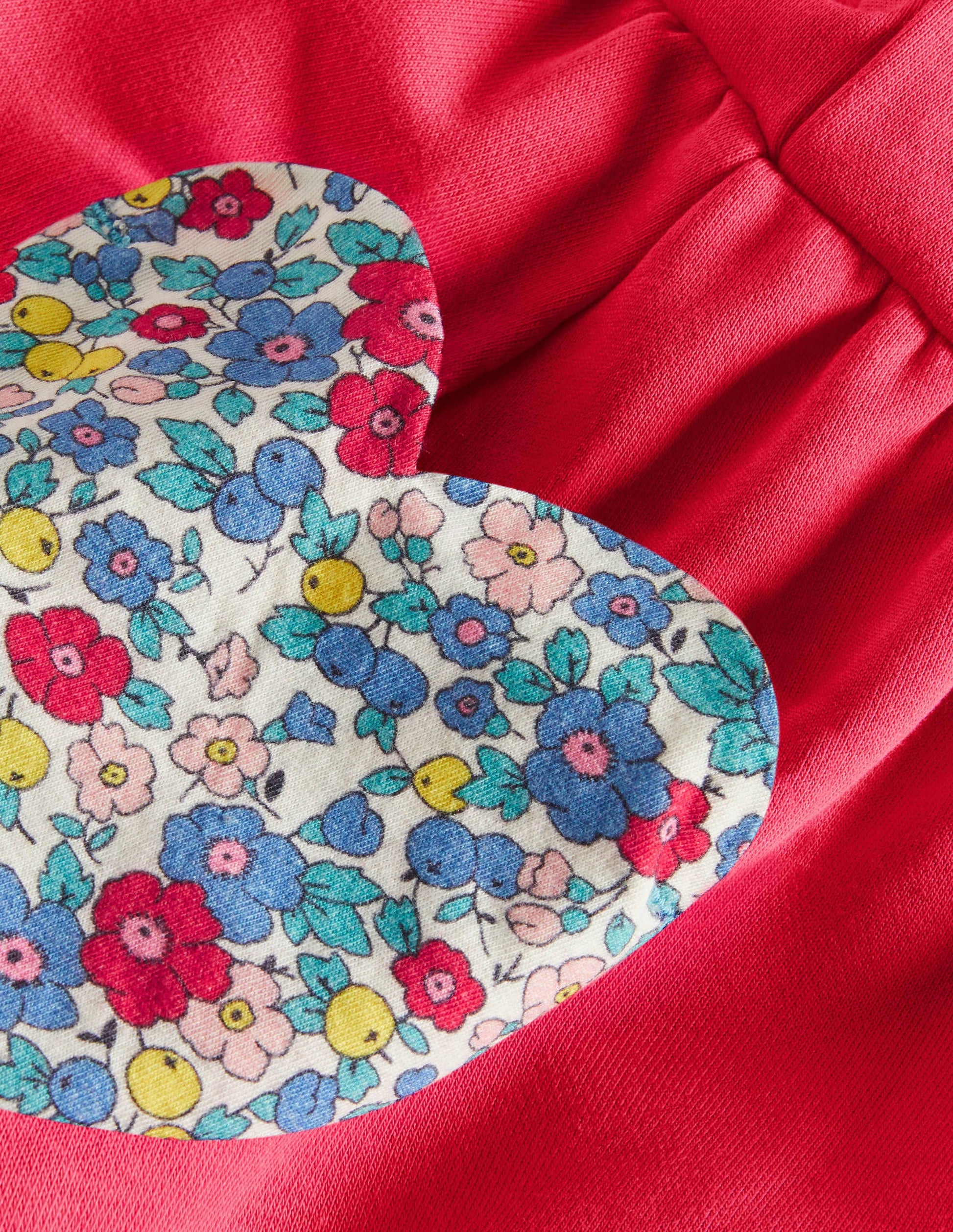 Appliqué Pocket Dress-Raspberry Pink Hearts-4