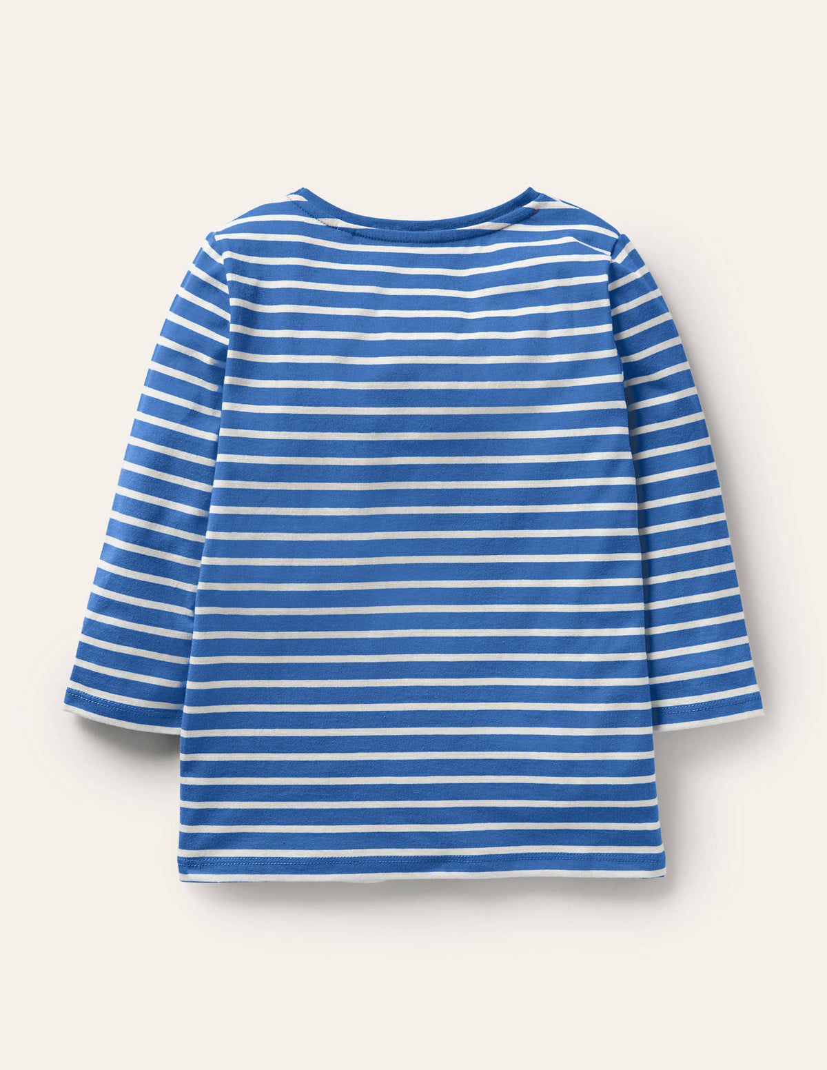 Embroidered Stripy T-shirt-Elizabethan Blue/Ivory Mouse - Image 2
