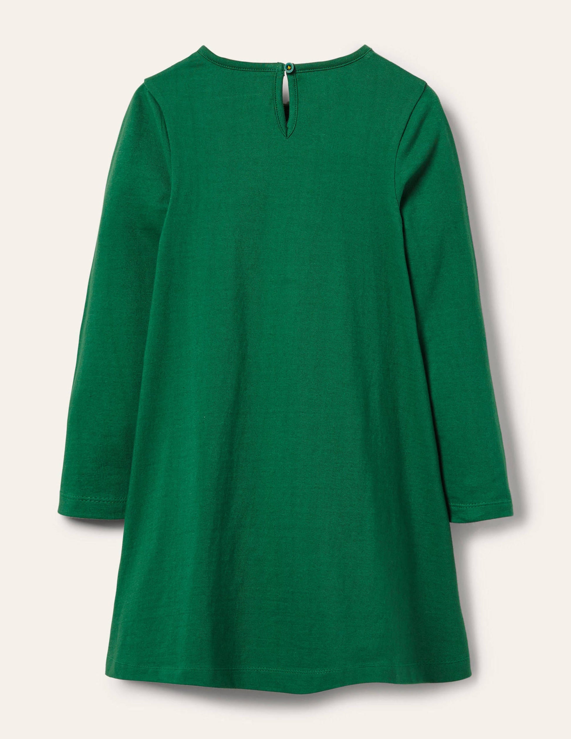 Big Appliqué Jersey Dress-Forest Green Animals-2