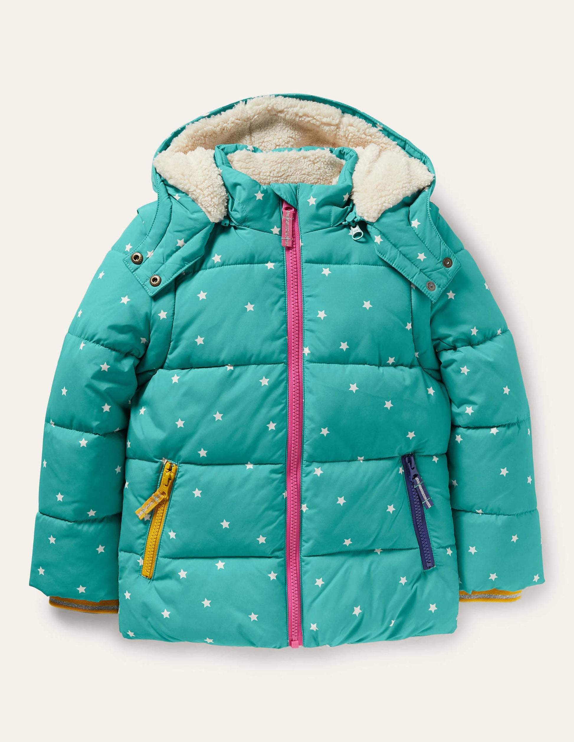 Cosy 2 in 1 Padded Jacket-Brook Blue Confetti Star-1