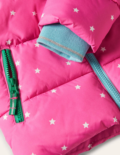 Cosy 2 in 1 Padded Jacket-Tickled Pink Confetti Star-3