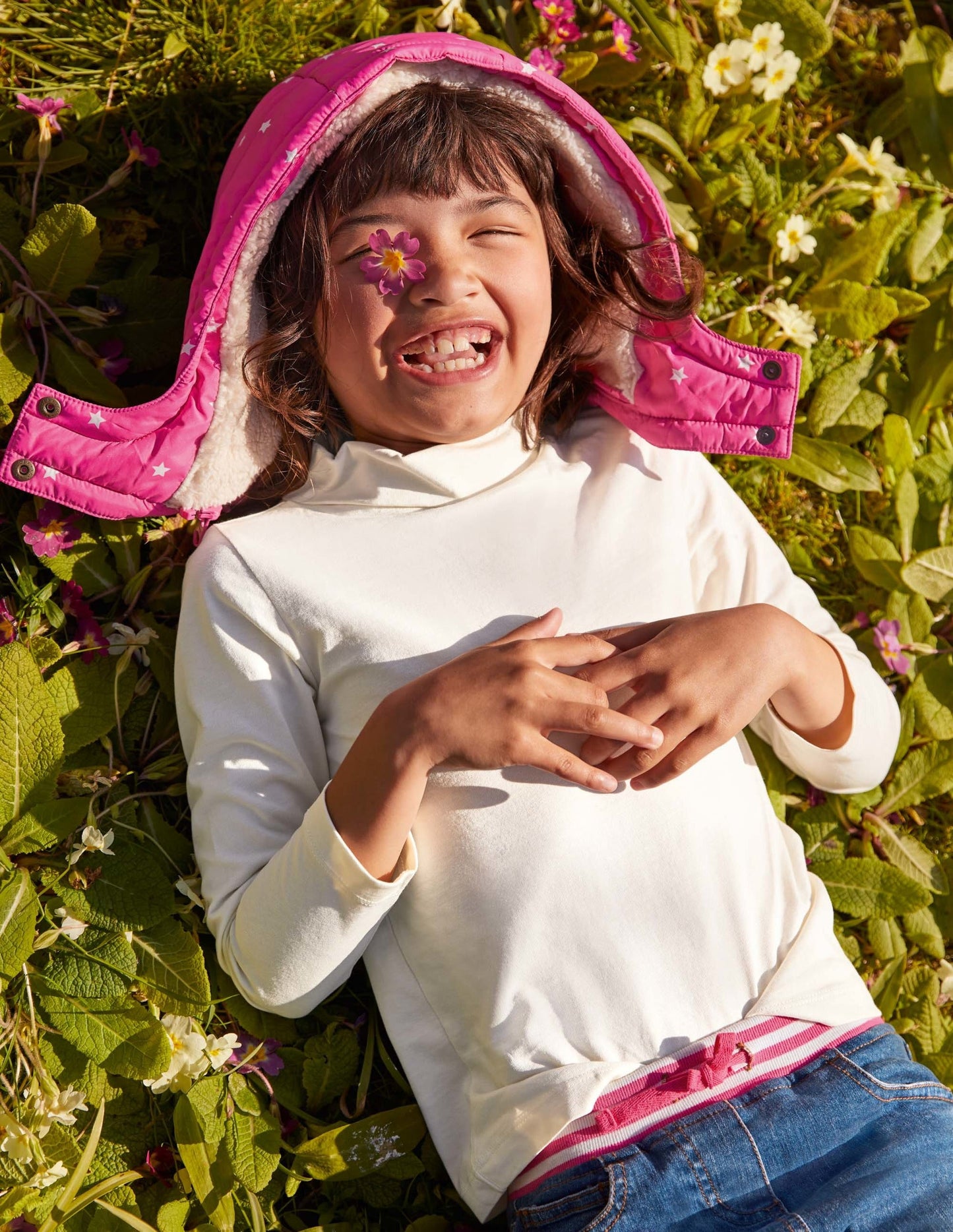 Cosy 2 in 1 Padded Jacket-Tickled Pink Confetti Star