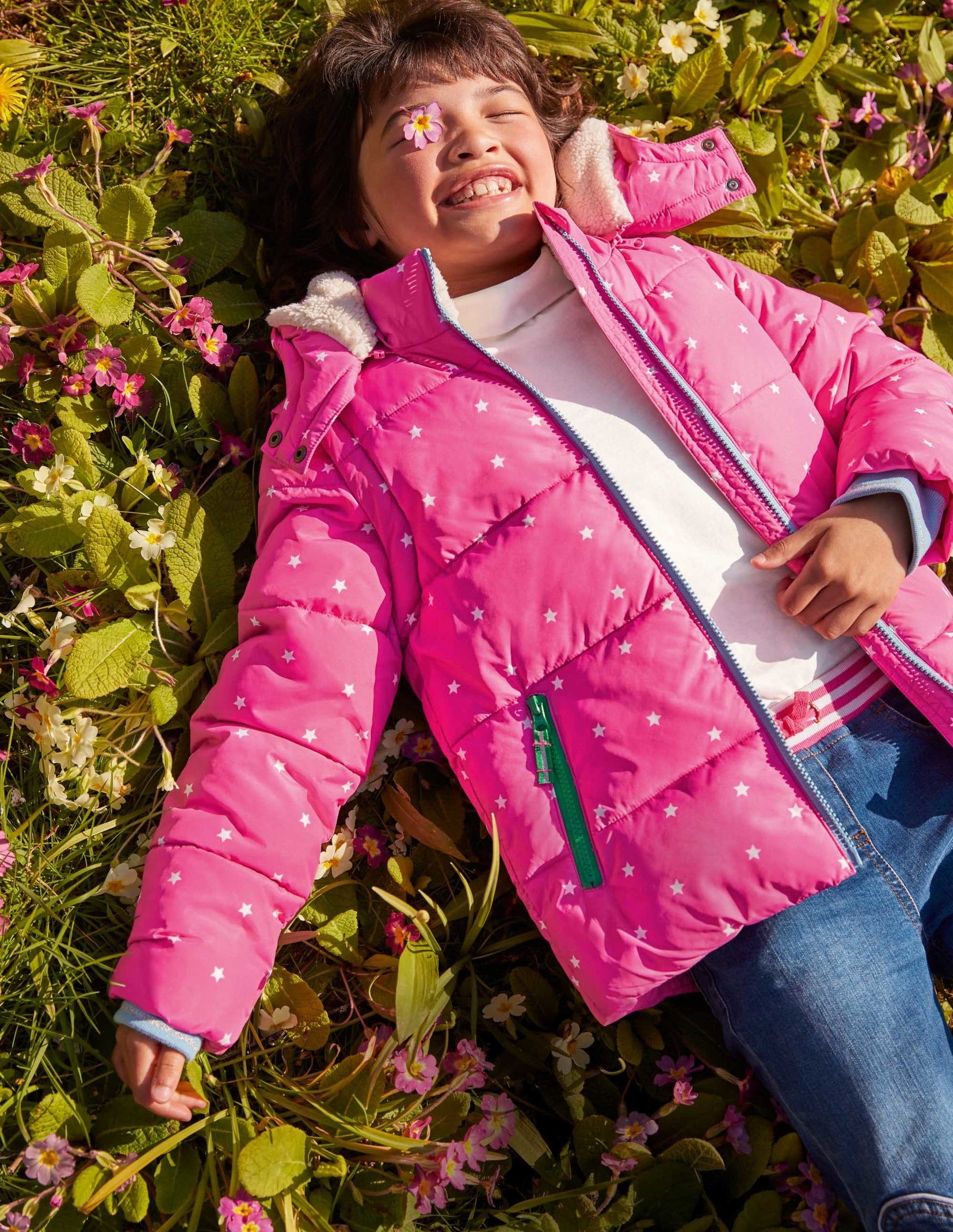 Cosy 2 in 1 Padded Jacket-Tickled Pink Confetti Star-7