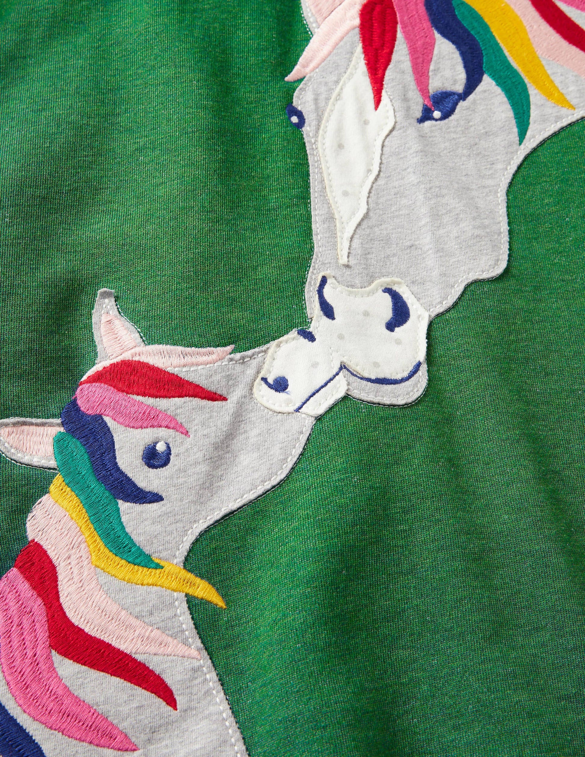 Appliqué Sweatshirt Dress-Highland Green Horses-4