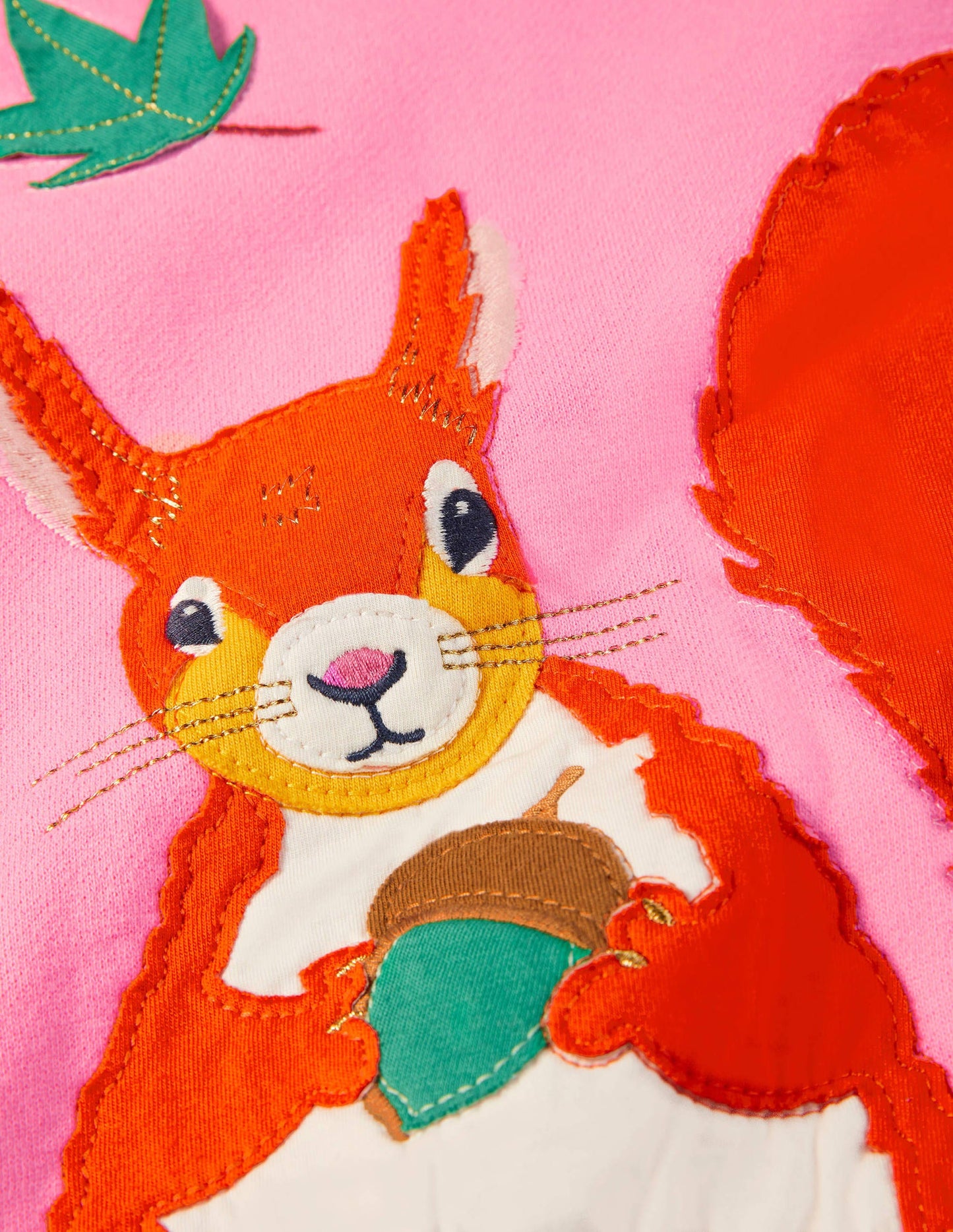Appliqué Hoodie-Bright Petal Pink Squirrel