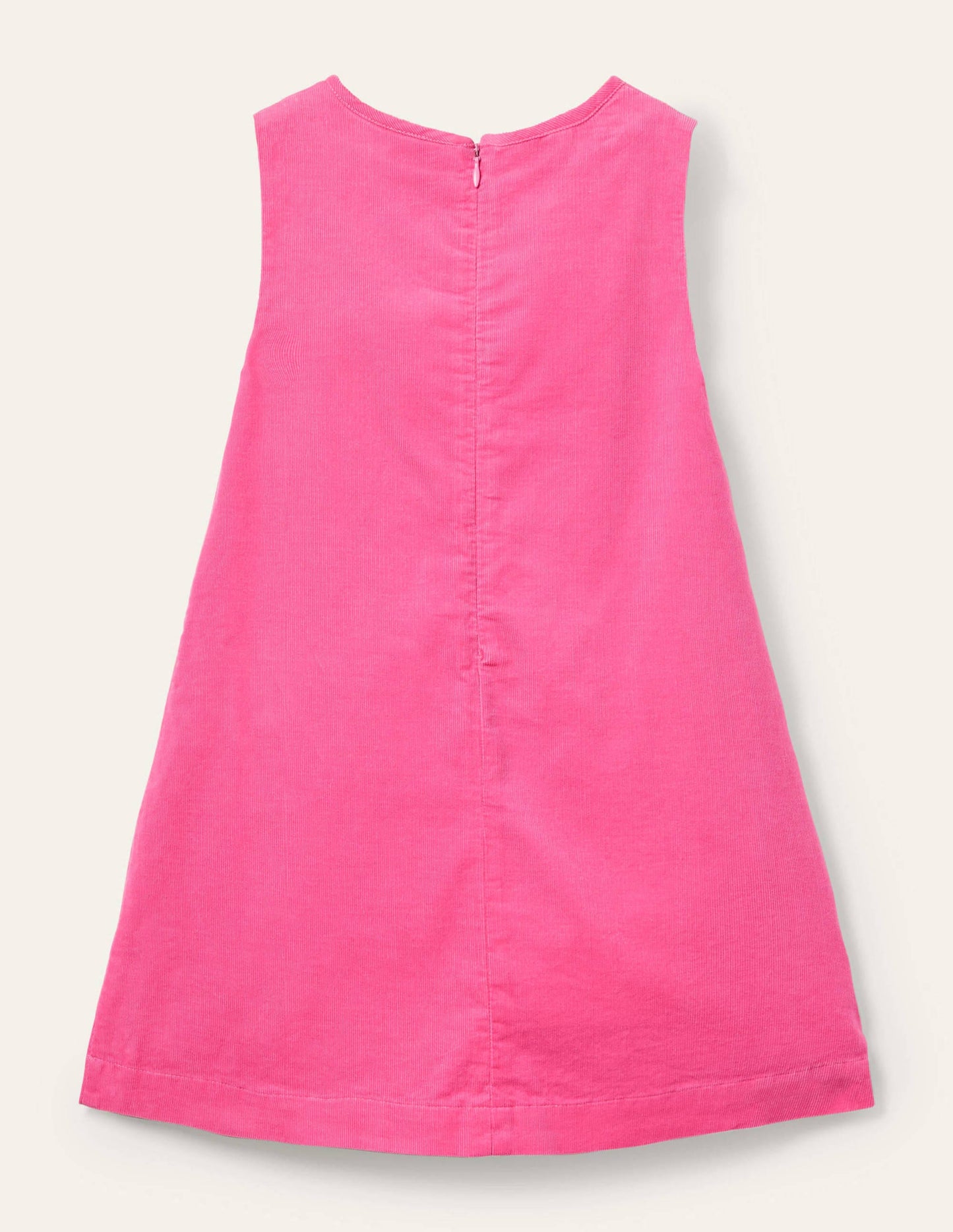 Cord Appliqué Pinafore Dress-Bright Petal Pink Foxes