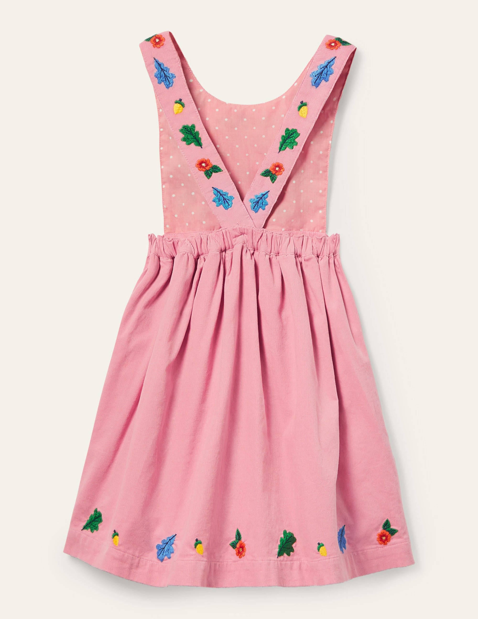 Embroidered Pinafore Dress-Formica Pink Cord - Image 2