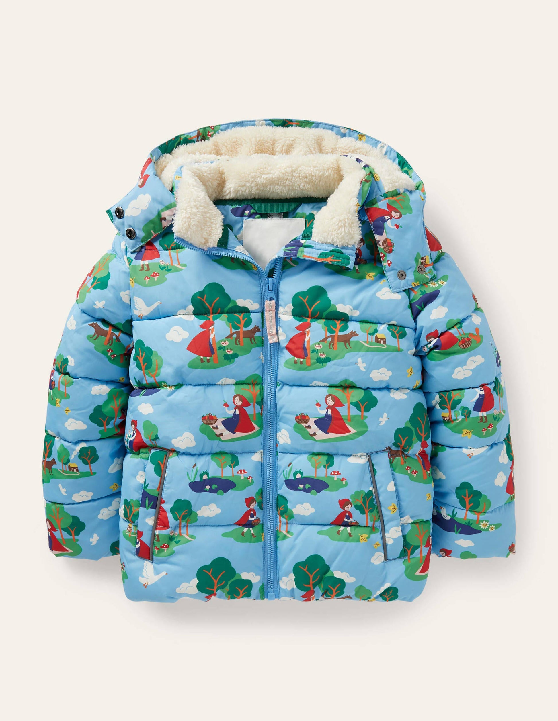 Cosy Padded Jacket-Surfboard Blue Red Riding Hood-1