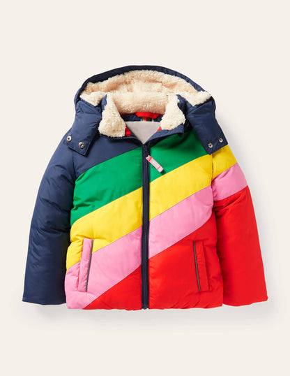 Cosy Padded Jacket-Multi Rainbow Ray-1