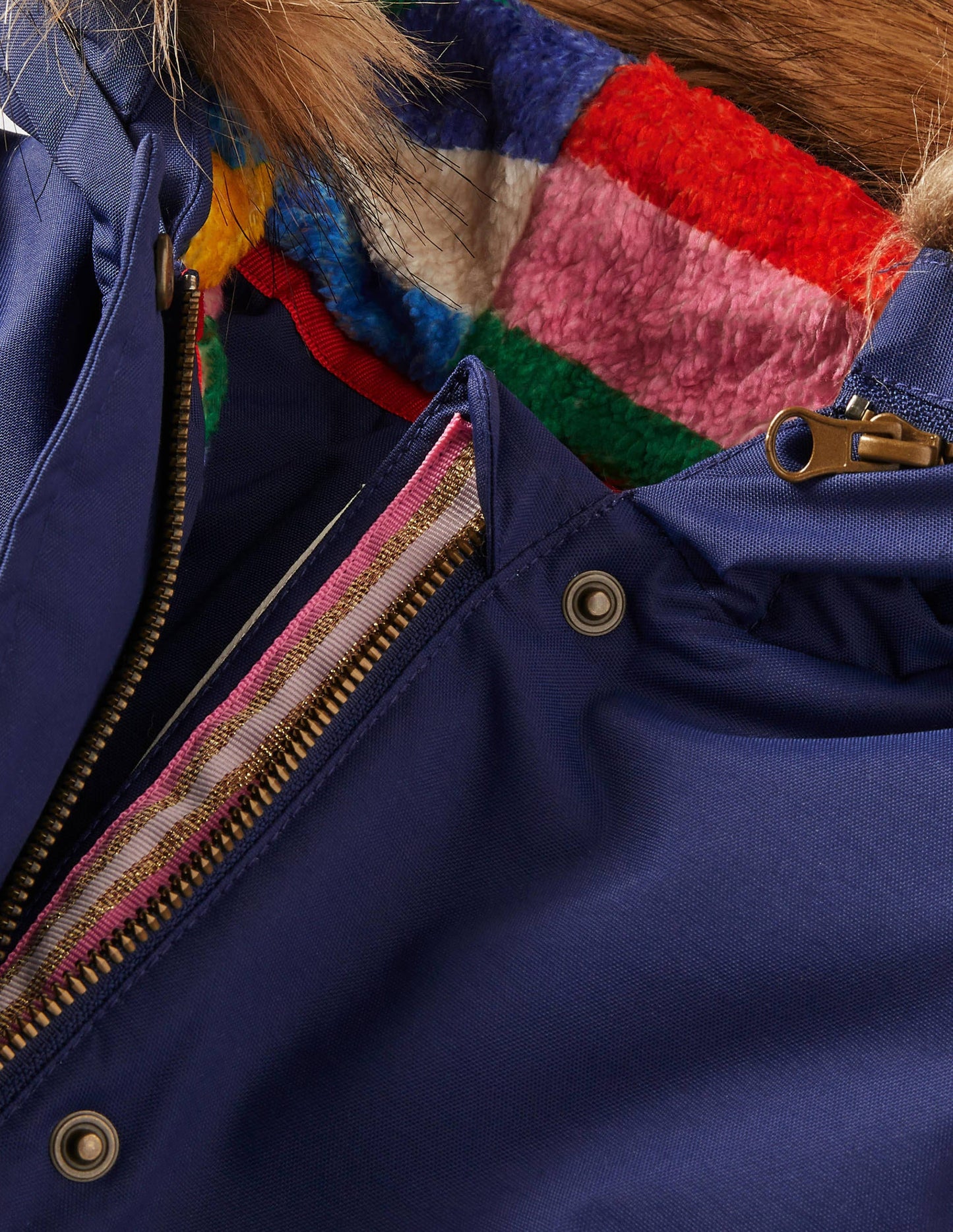 Cosy Waterproof Coat-College Navy Rainbow