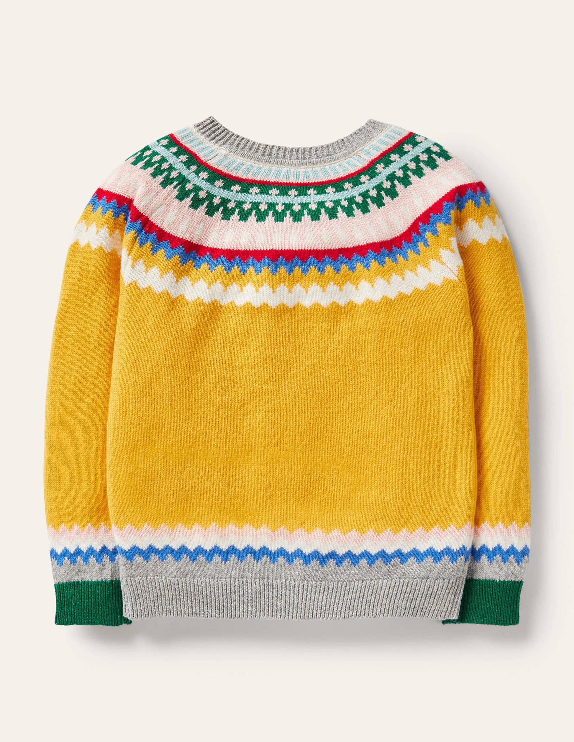 Cosy Fair Isle Cardigan-Honeycomb Yellow-2